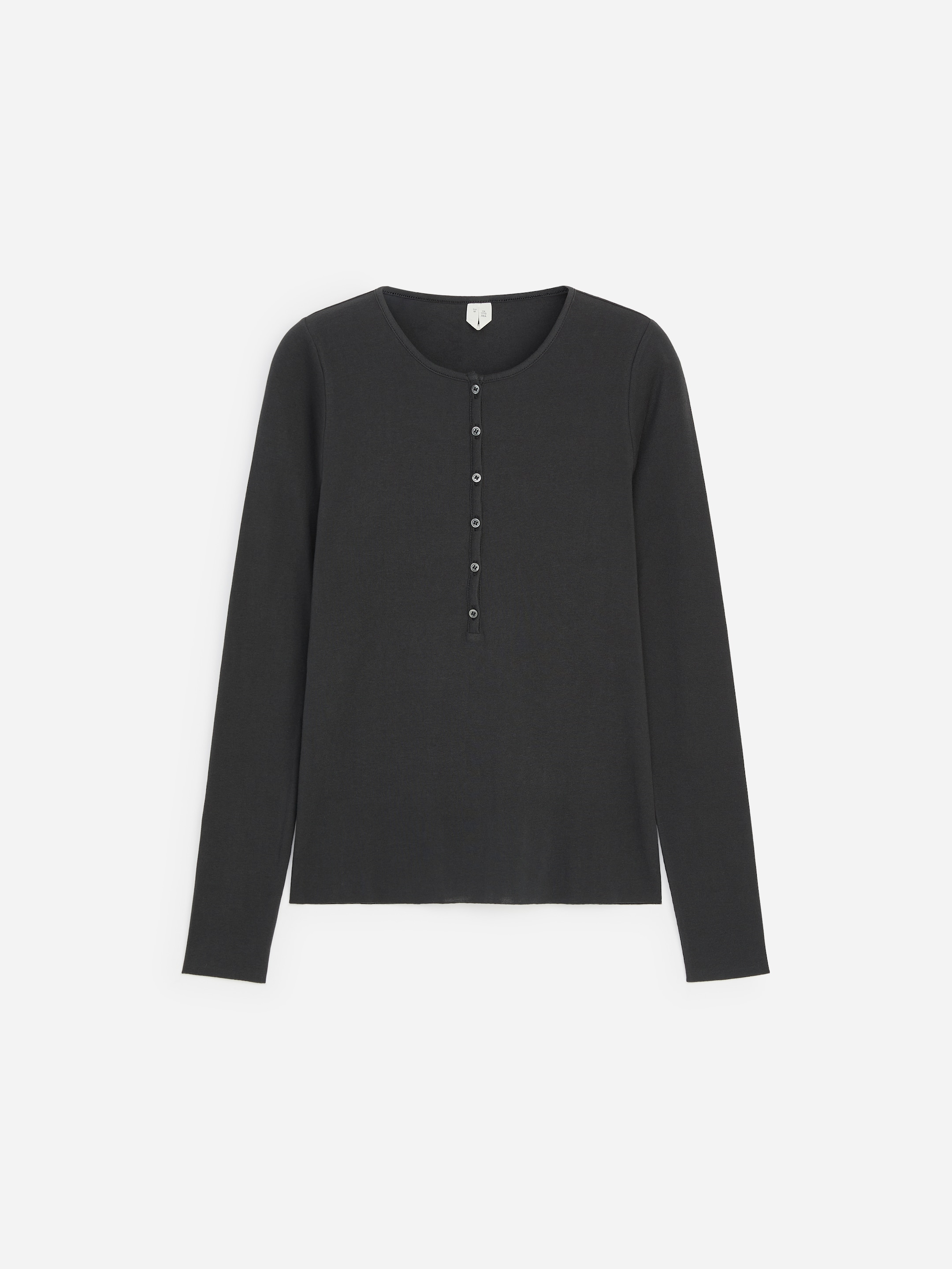 Camiseta Henley de canalé - Negro - Corte ajustado - women - StillMedia/DescriptiveStillLife - 1