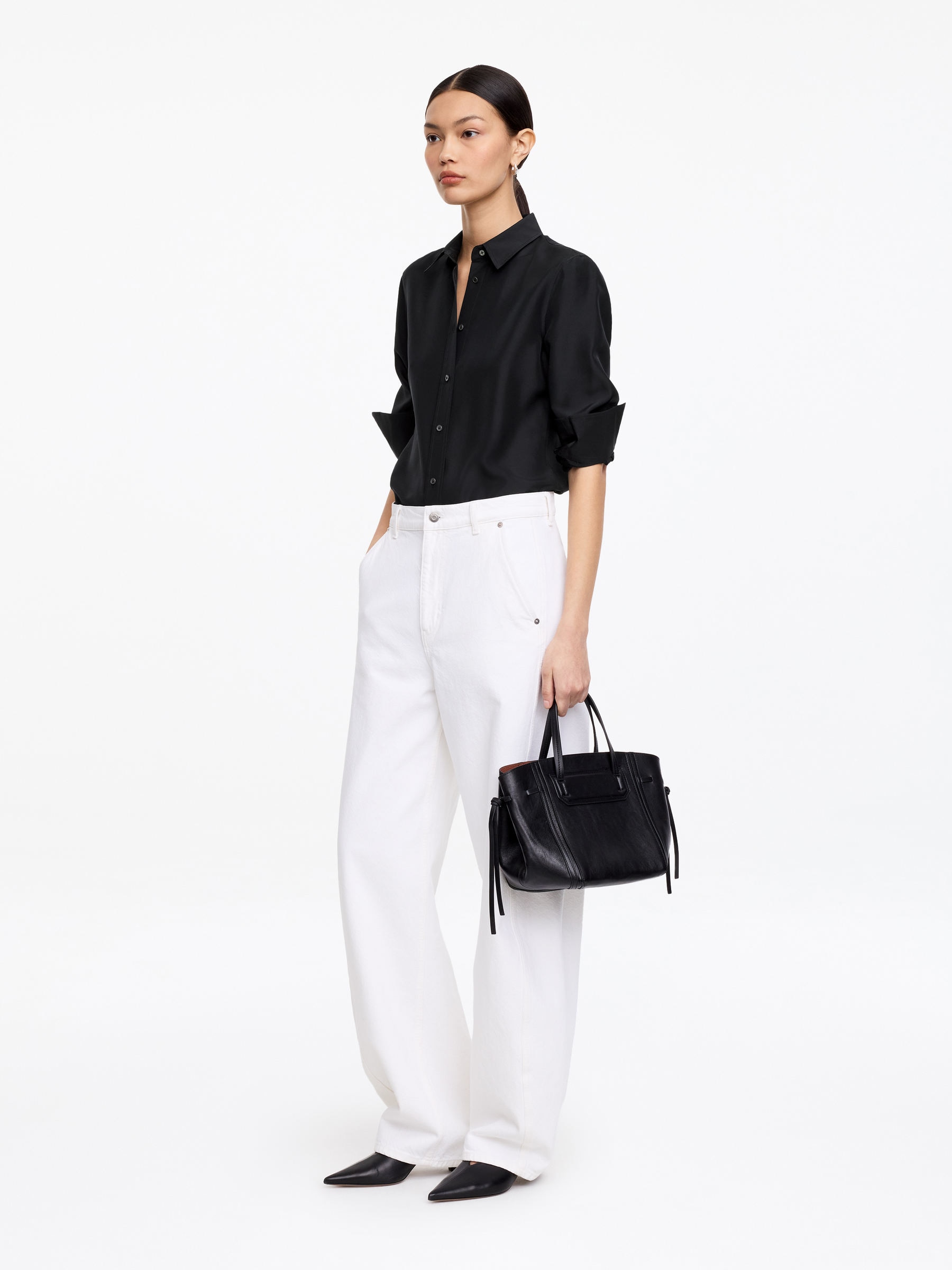 Chemise en soie - Noir - Slim fit - Femme - StillMedia/Lookbook - 7