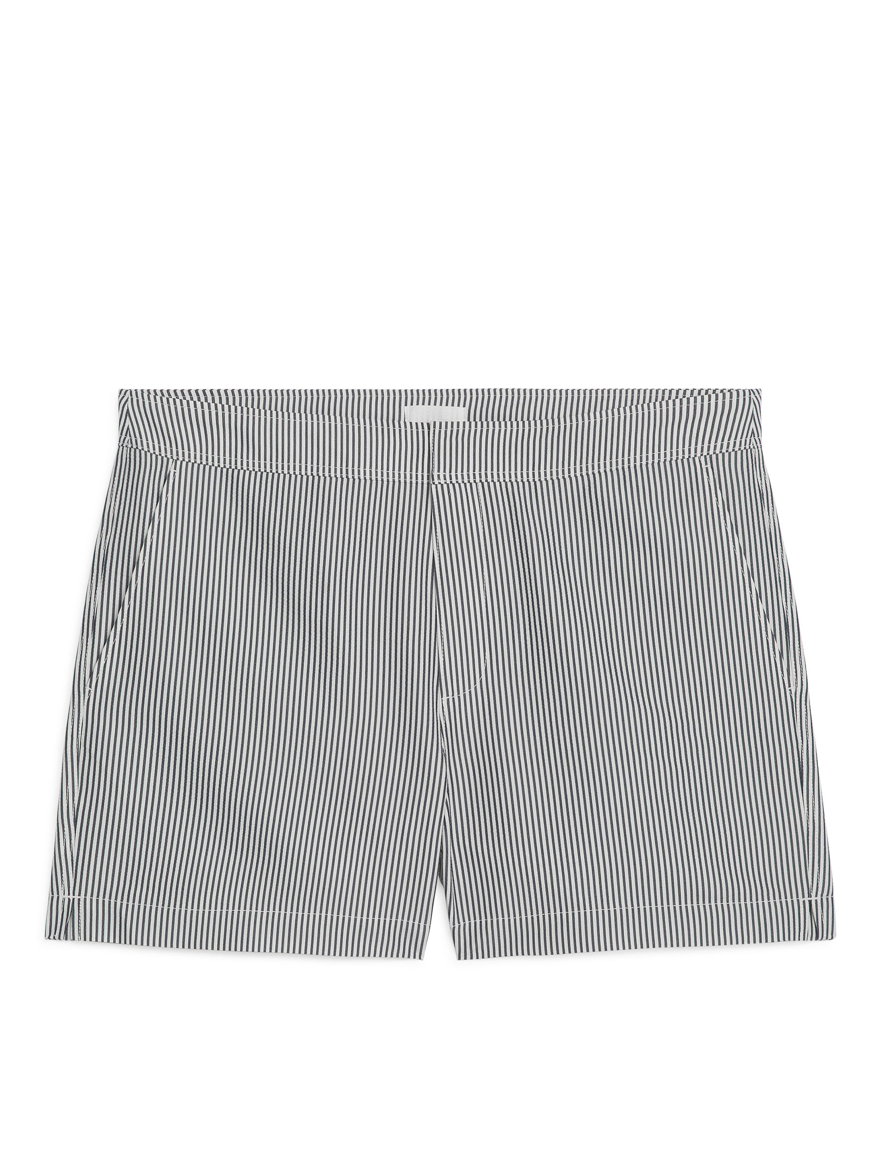 Seersucker-Badehose - Weiß/Schwarz - Relaxed Fit - Men - StillMedia/DescriptiveStillLife - 1