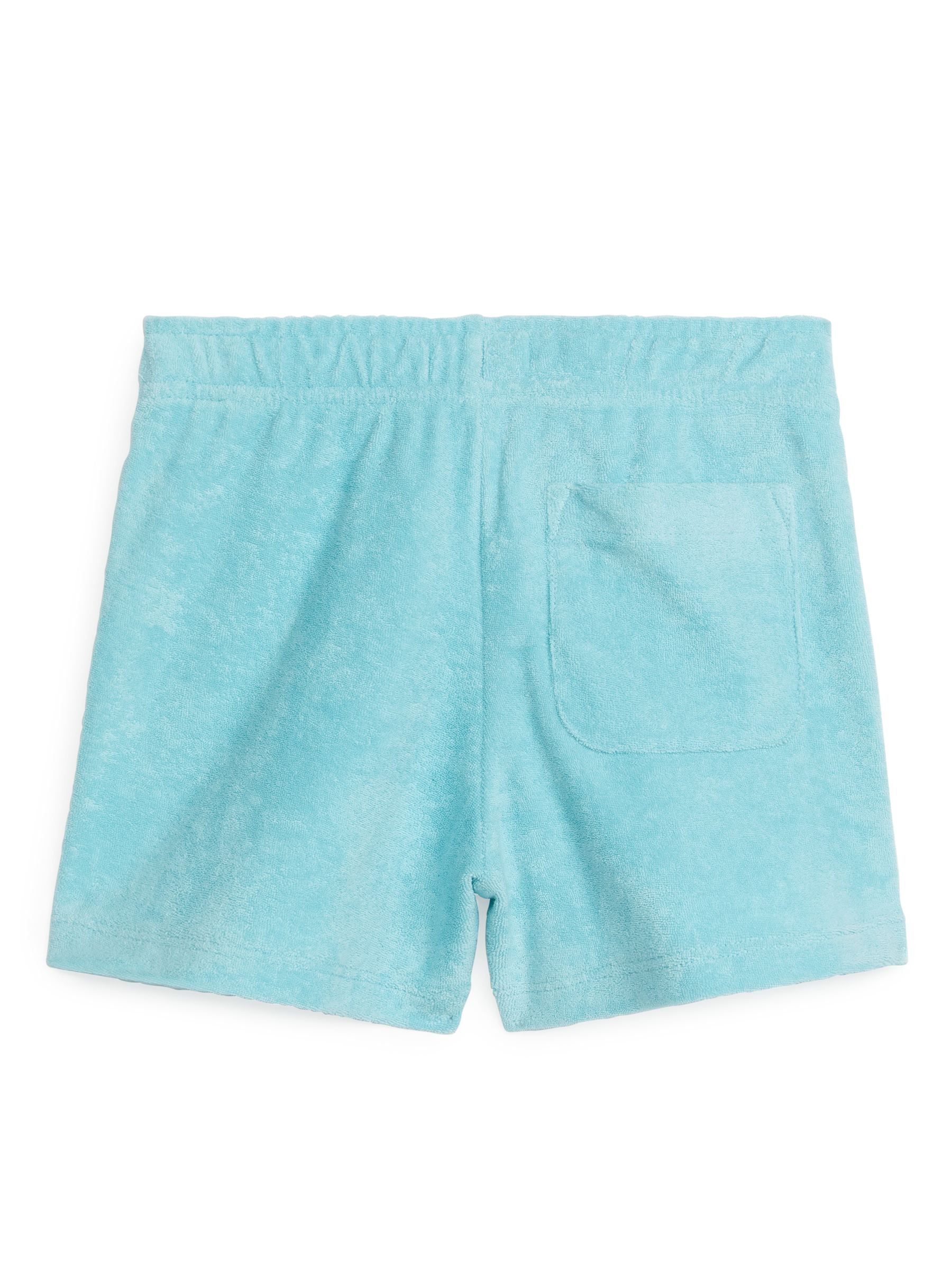Cotton Towelling Shorts - Turquoise - Relaxed fit - Children - StillMedia/DescriptiveStillLife - 3