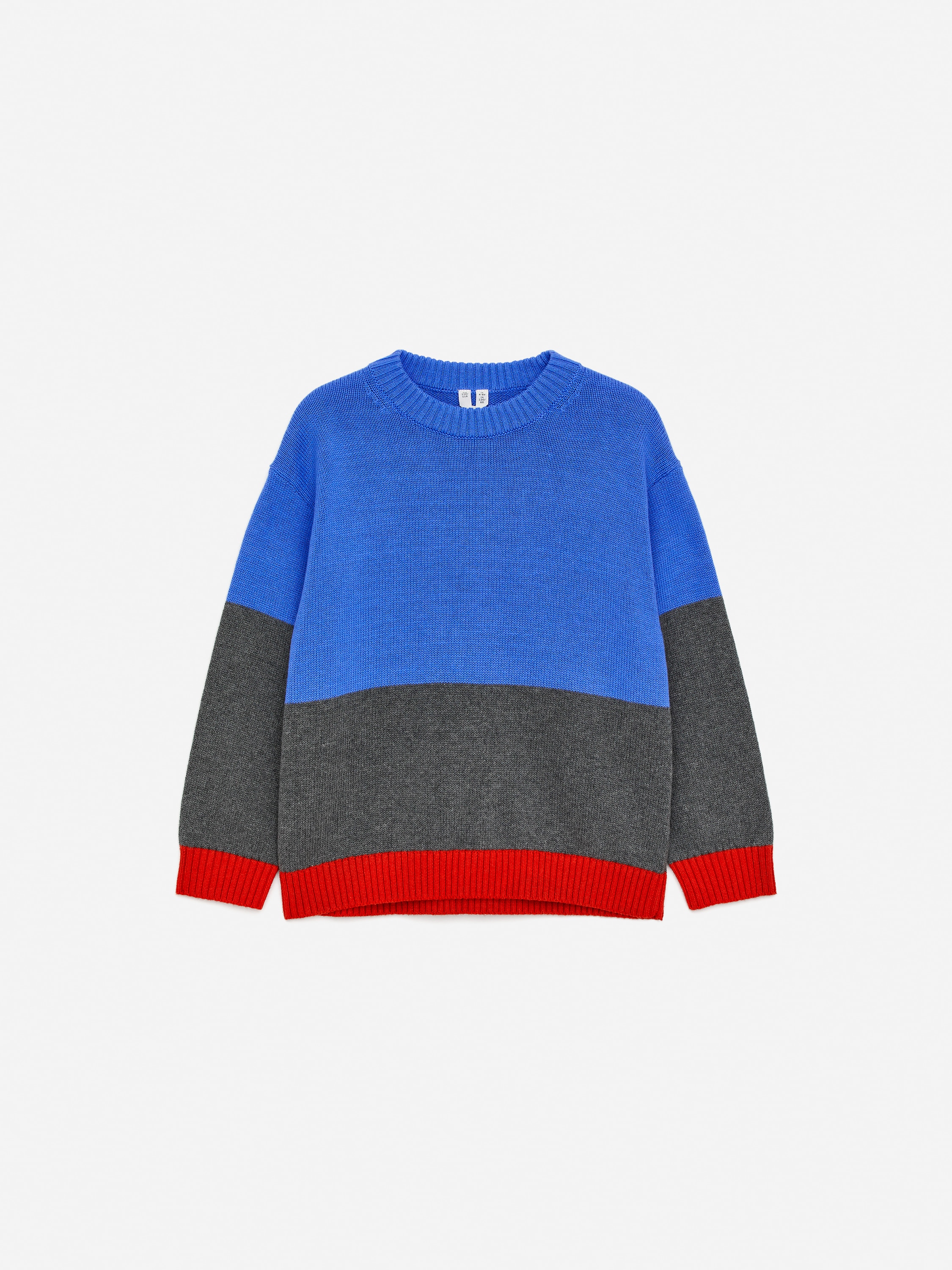 Pull en coton et laine - Bleu/Gris/Rouge