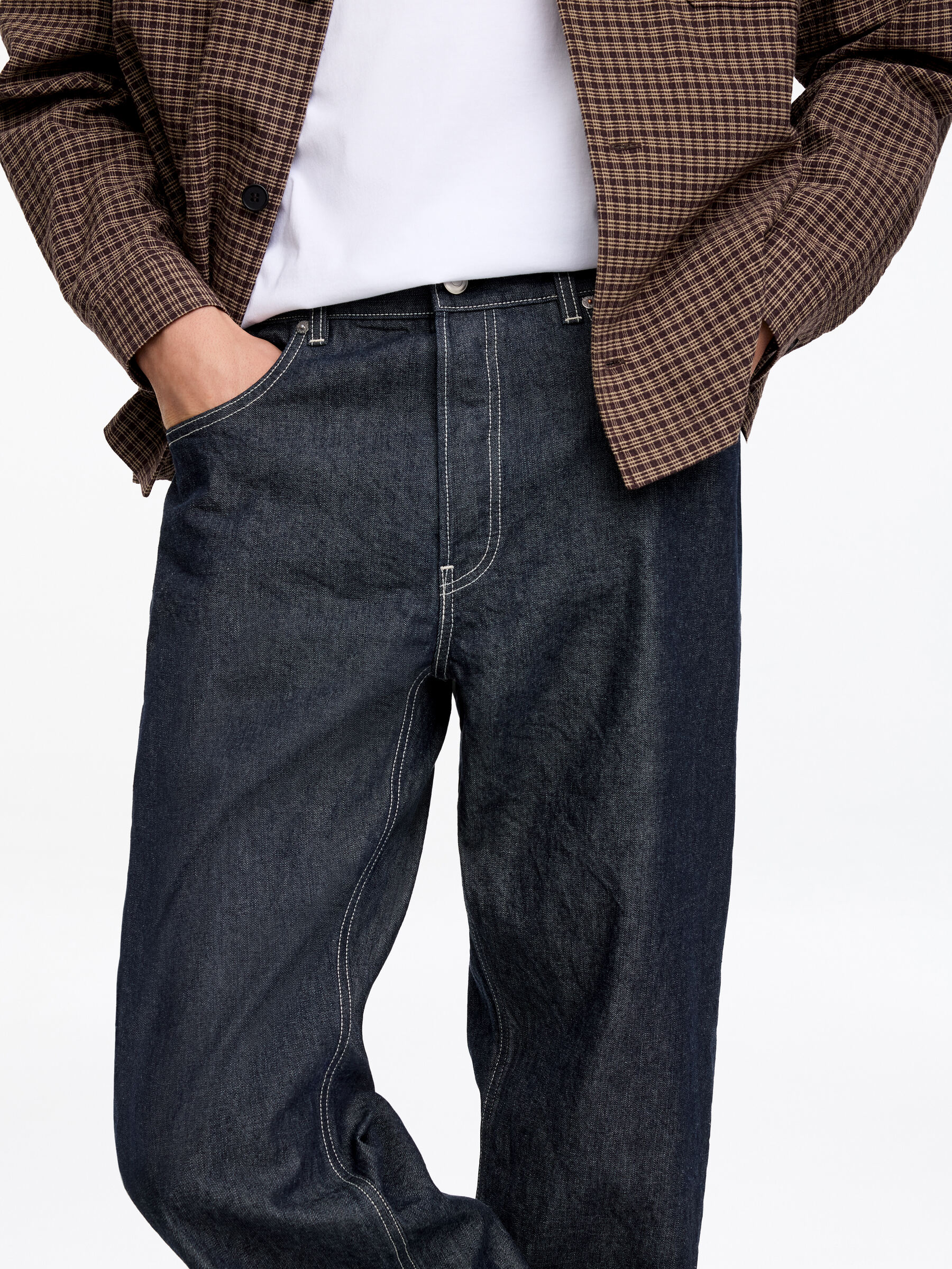 OCEAN Loose Lightweight Jeans - Dark Blue - Loose fit - Men - StillMedia/Lookbook - 4