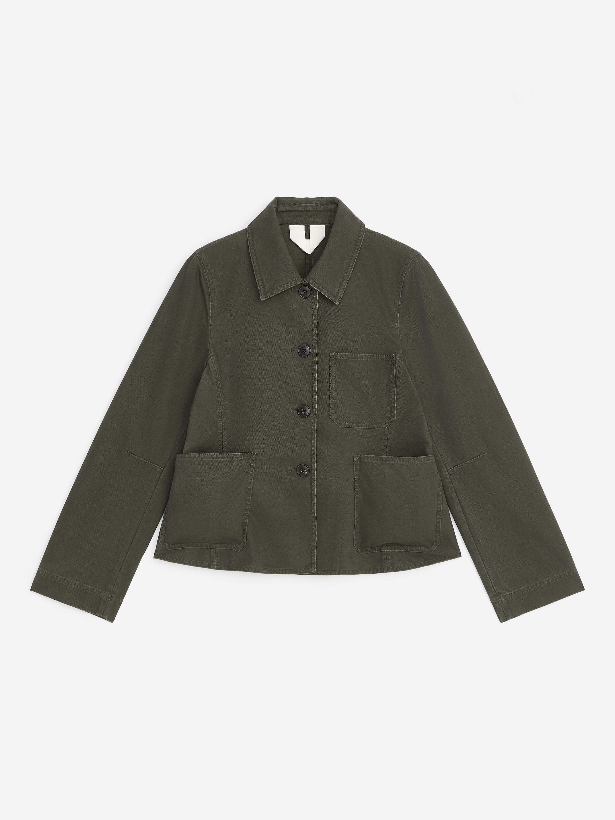 Ausgestellte Jacke aus Baumwoll-Canvas-Green-20846