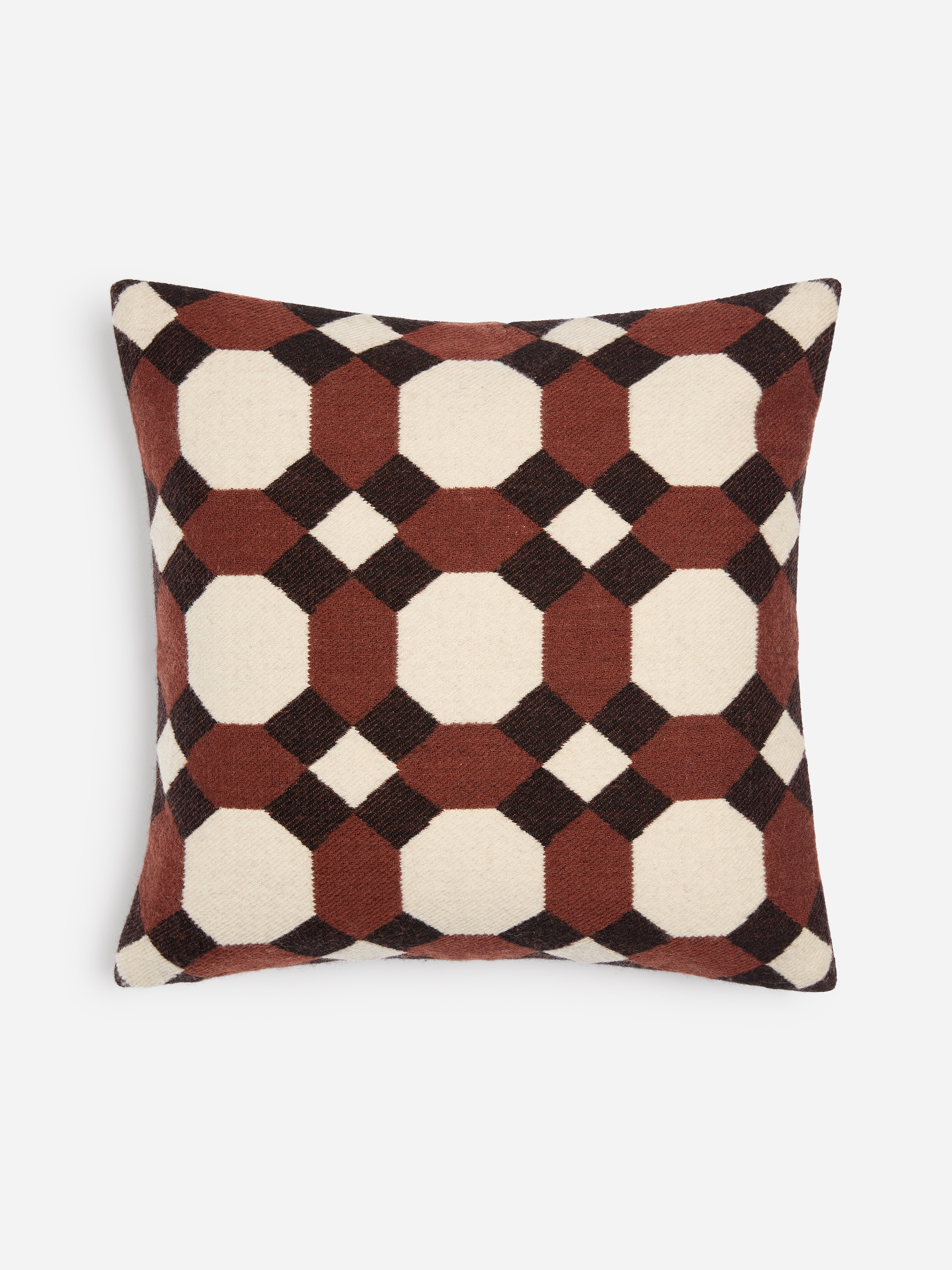 Kuddfodral i ull, 50x50 cm-Brown-20505