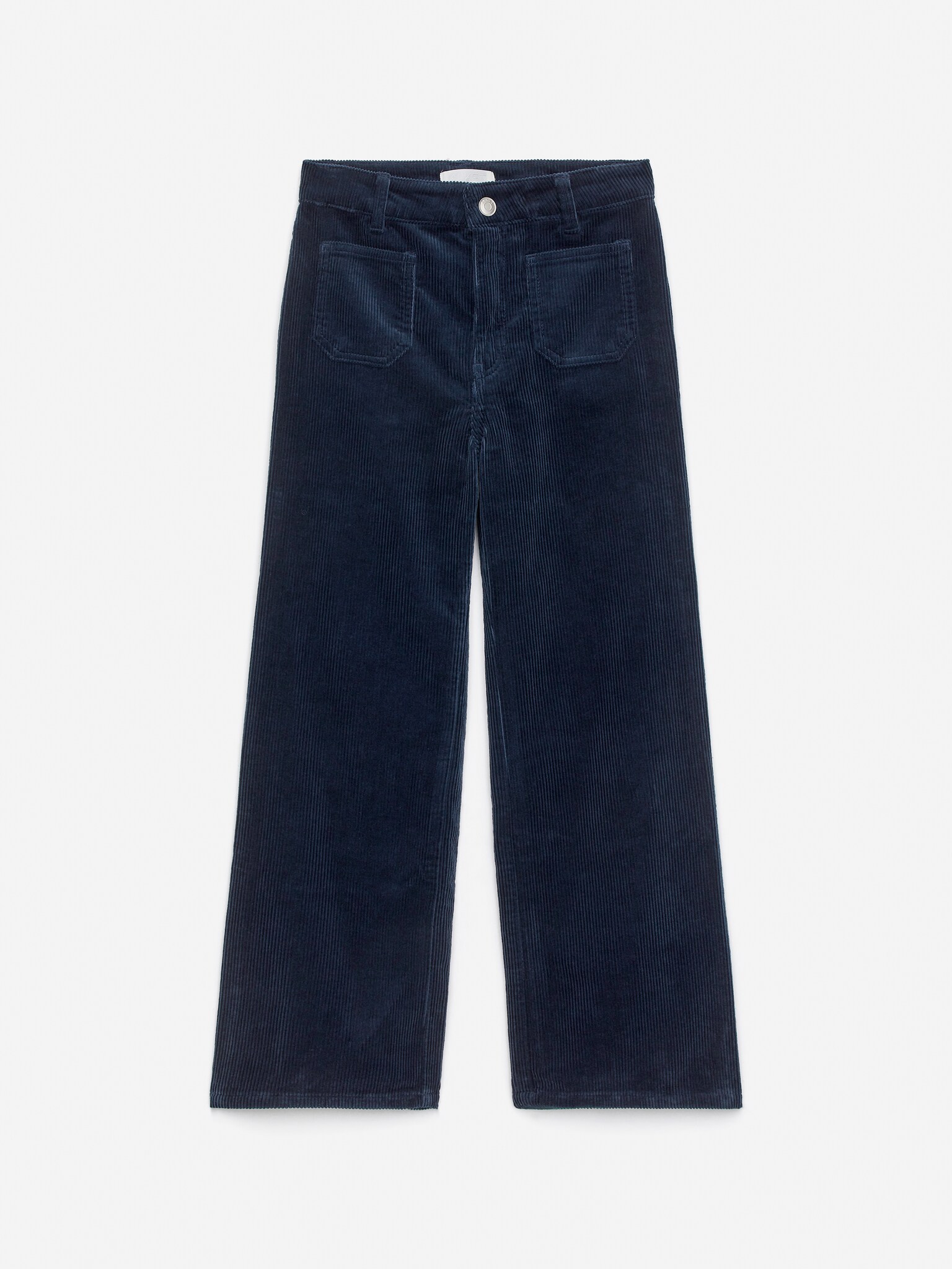 Pantaloni in velluto a coste svasati - Blu scuro