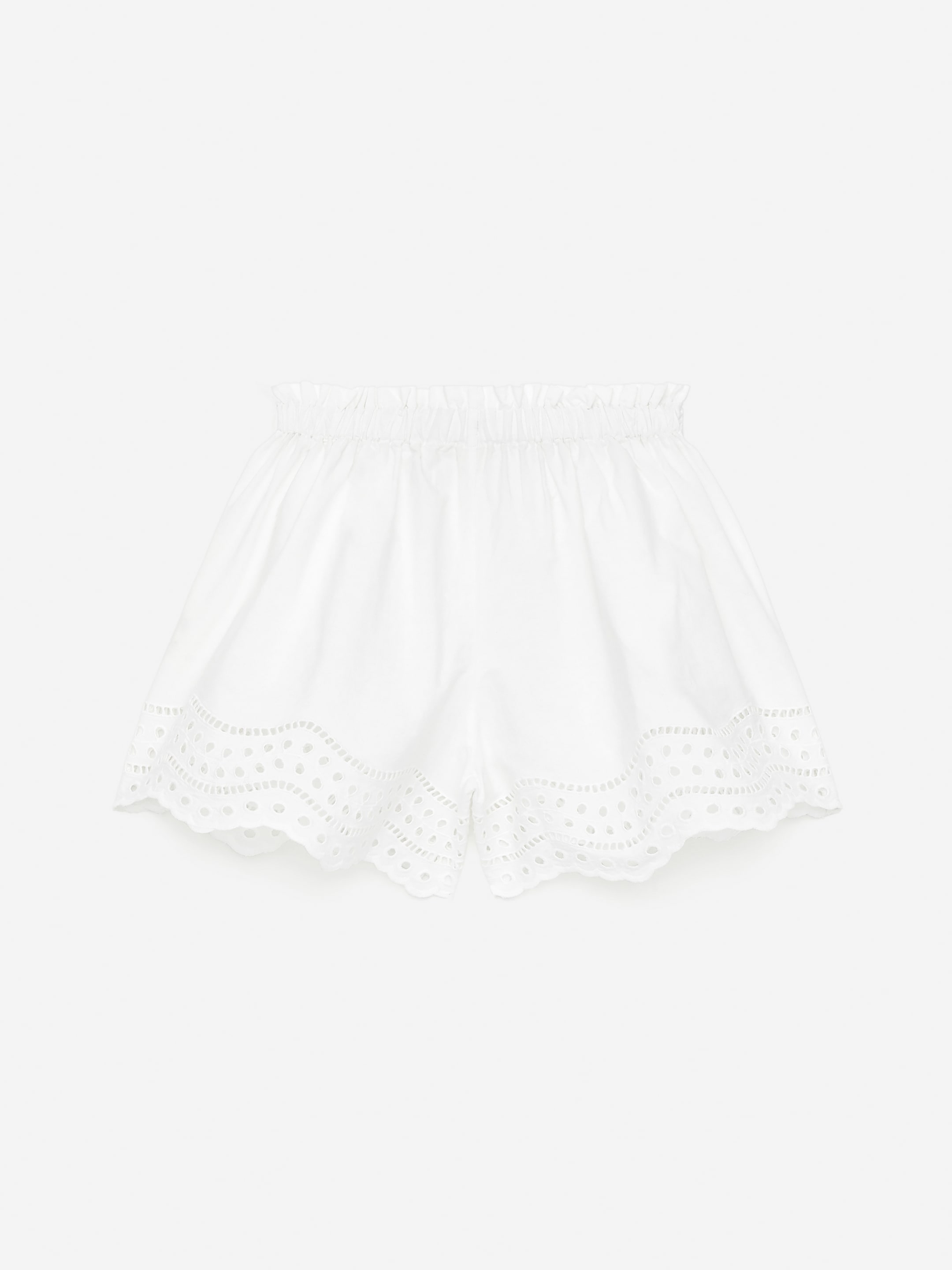 Broderie Anglaise Shorts - White - Regular fit - Women - StillMedia/DescriptiveStillLife - 1