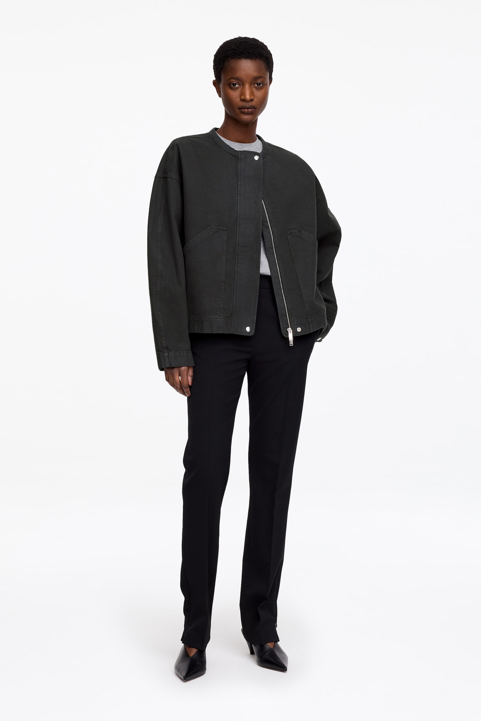 Bomullsjacka - Tvättad svart - 1