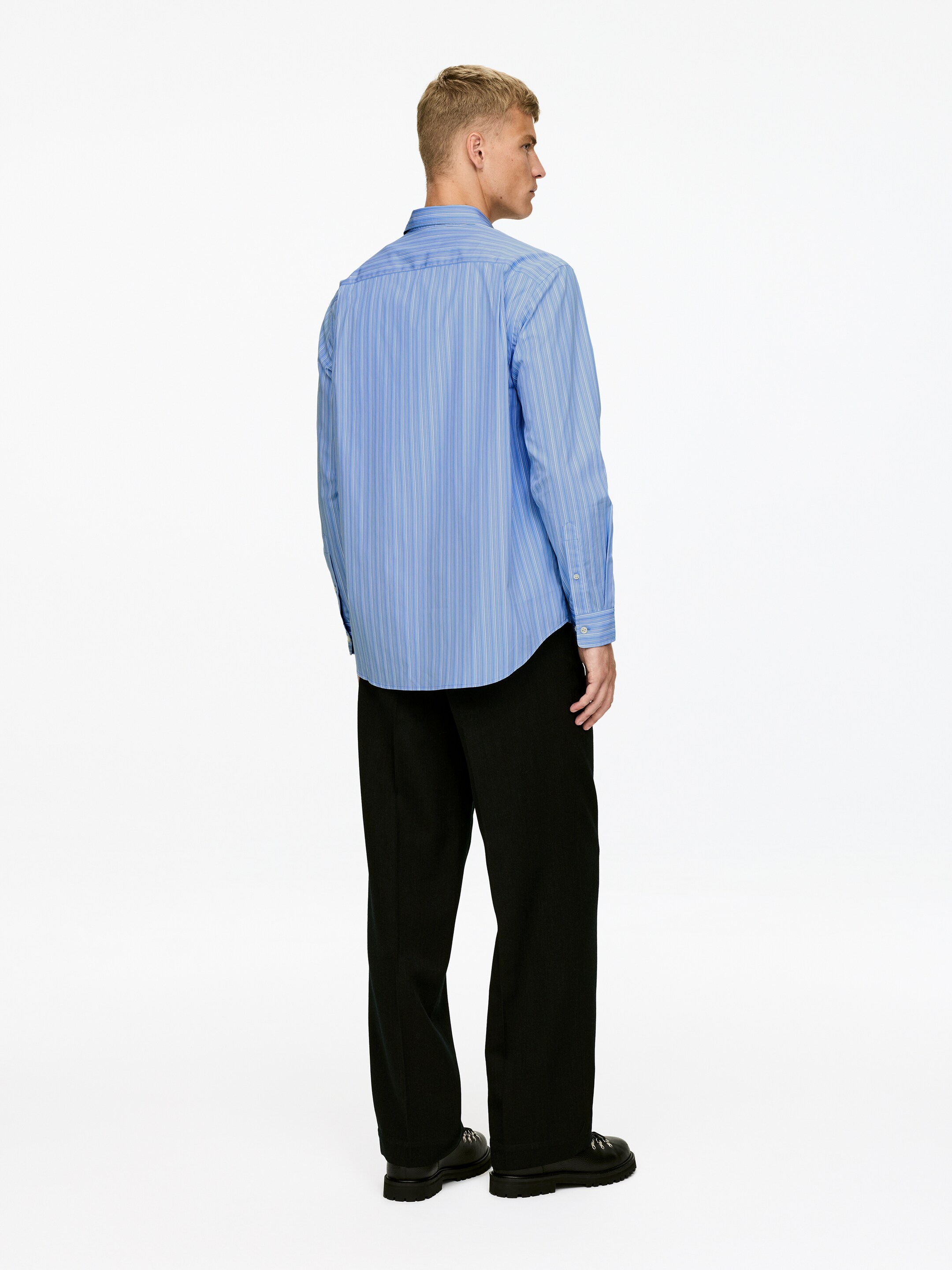 Grotere afbeelding bekijken: Relaxed Poplin Shirt - Blauw/wit - HEREN | H&M BE 2