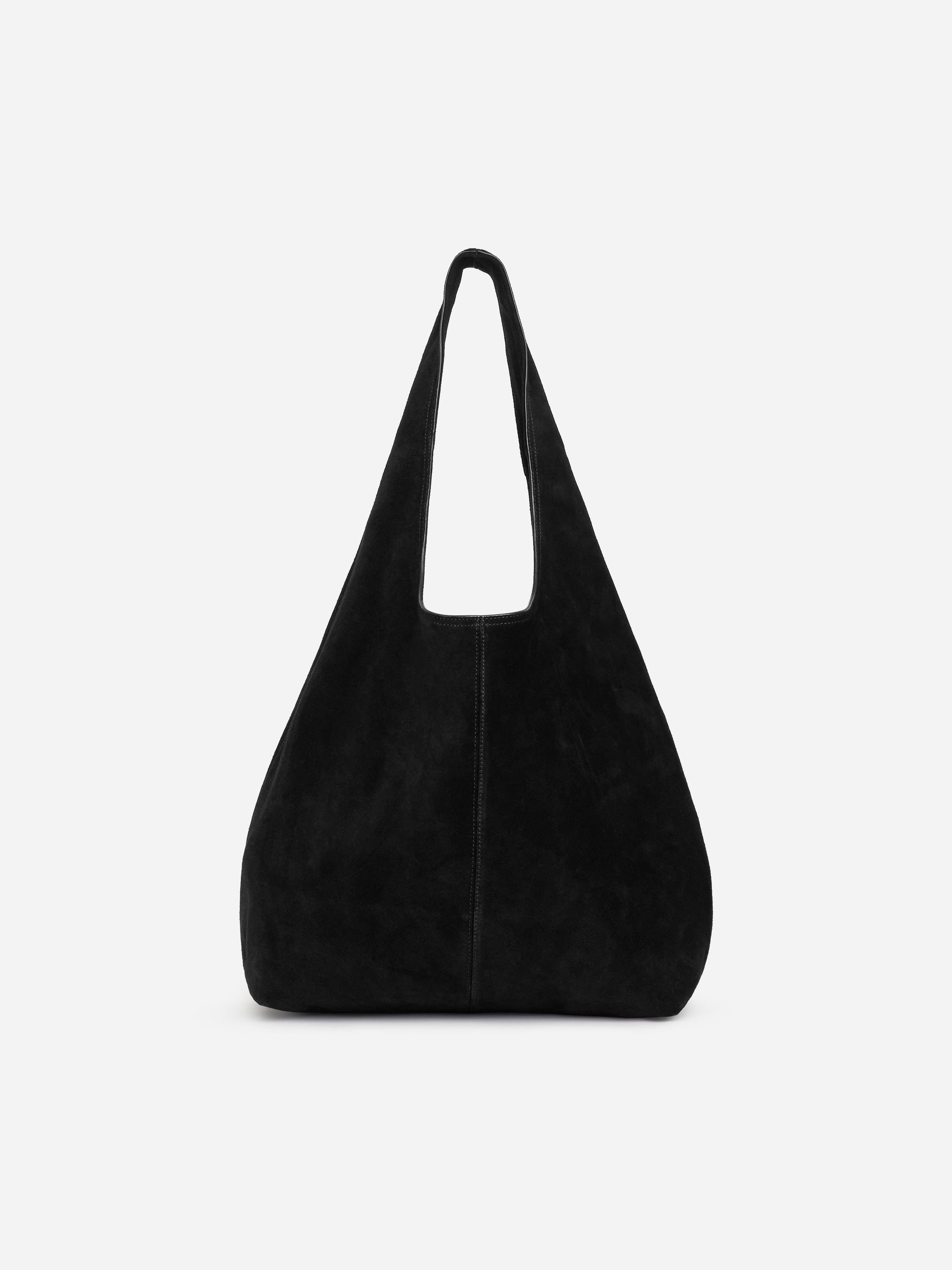 Slouchy veske i semsket skinn - Svart