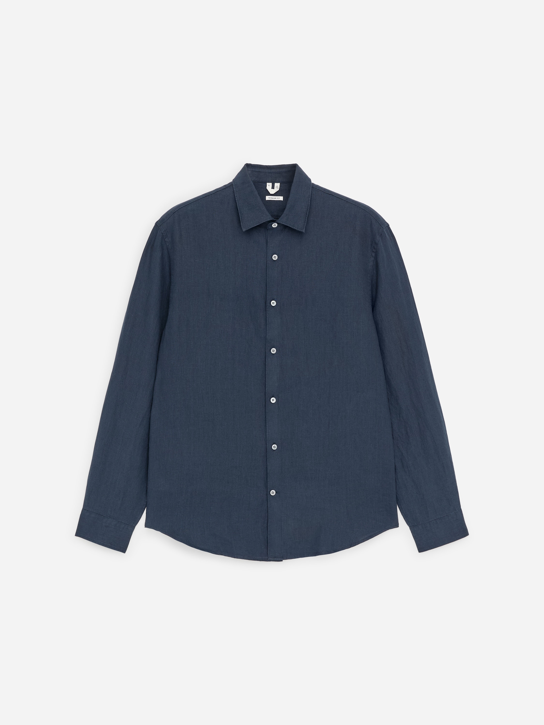 Linnen overhemd - Donkerblauw/Kakigroen/Wit