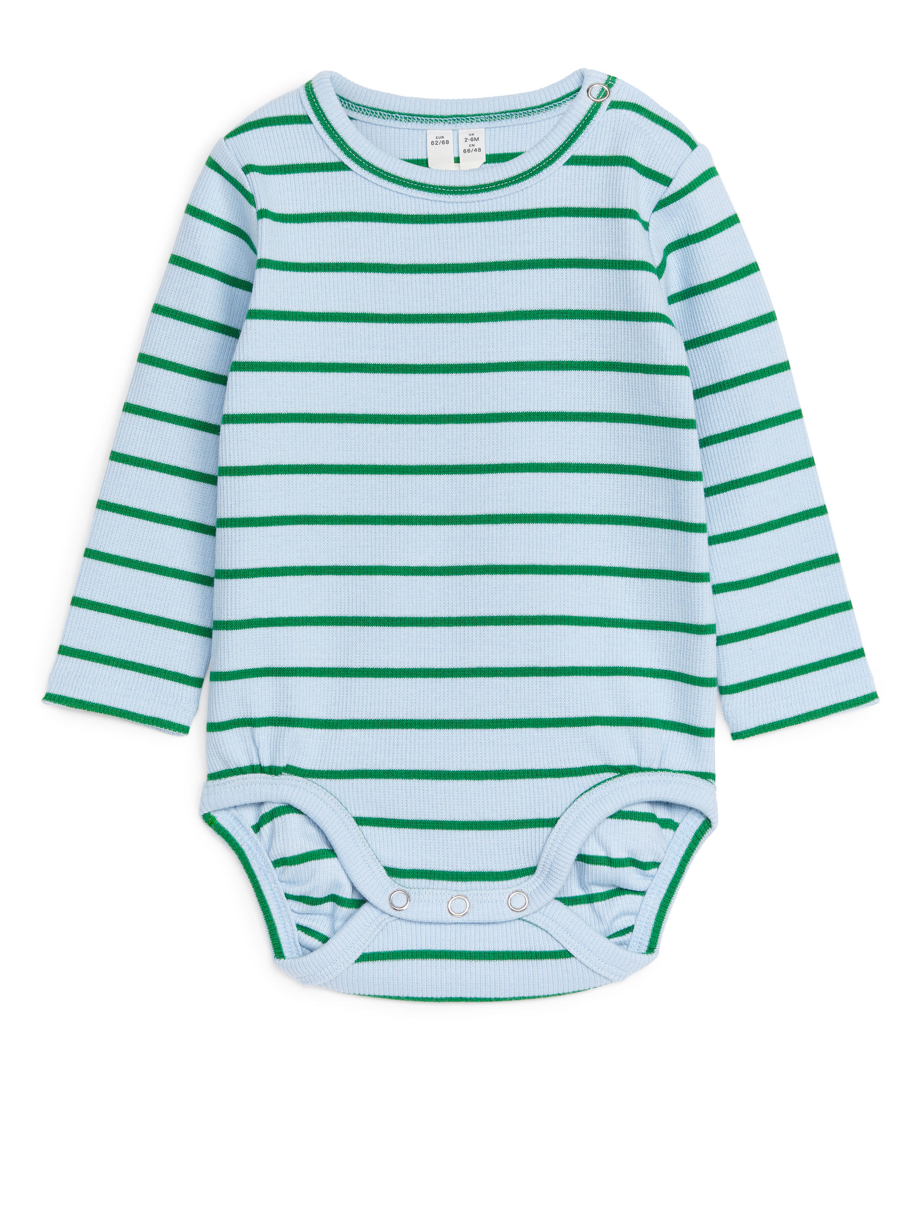 Gerippter Langarmbody - Hellblau/Grün - Kinder - StillMedia/DescriptiveStillLife - 1