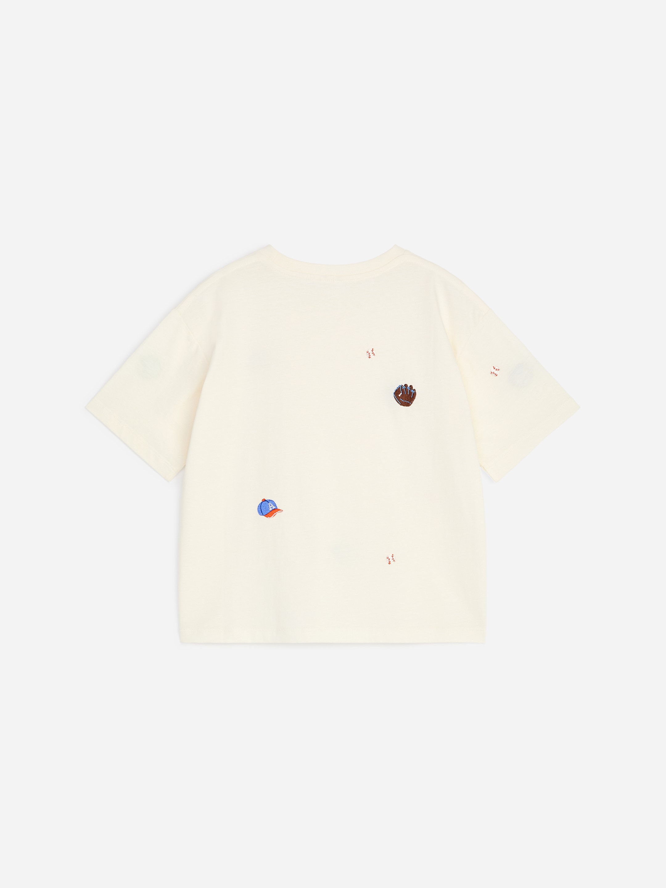 Embroidered T-Shirt - Off White/Rugby - Relaxed fit - Children - StillMedia/DescriptiveStillLife - 2