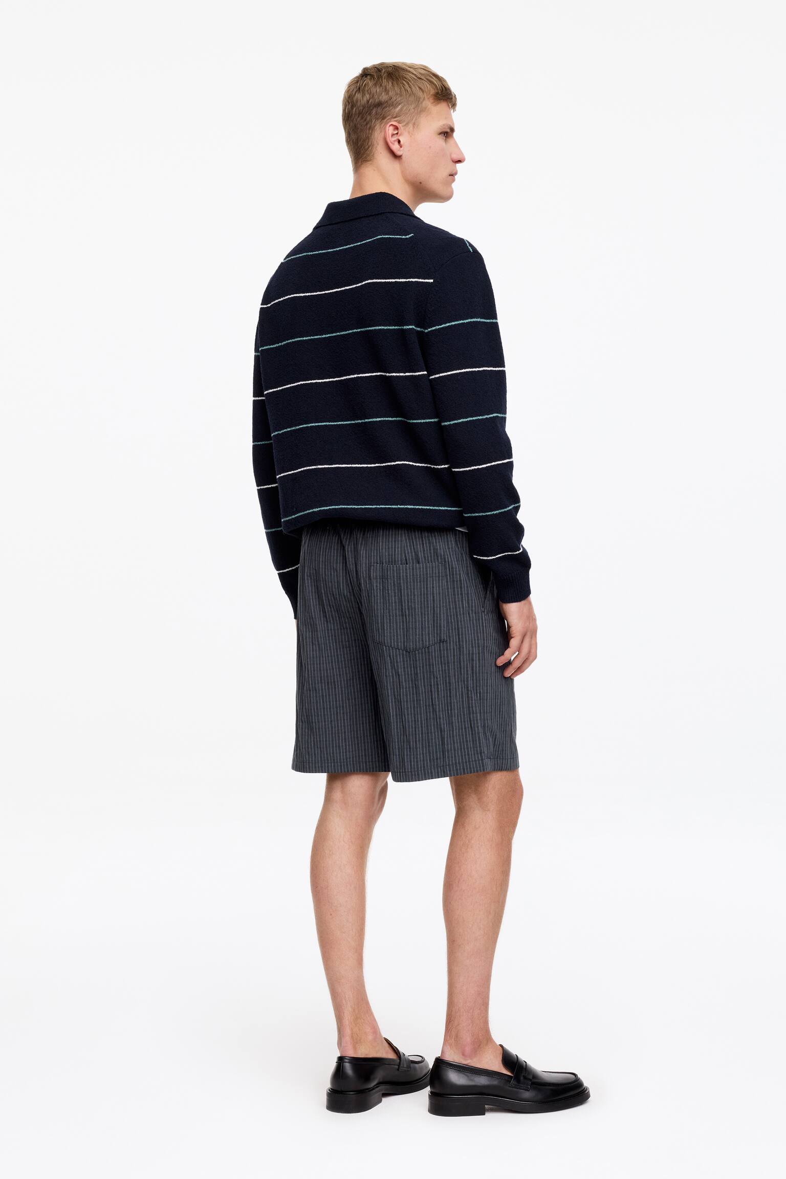 Shorts in misto cotone - Blu/A quadri - 6