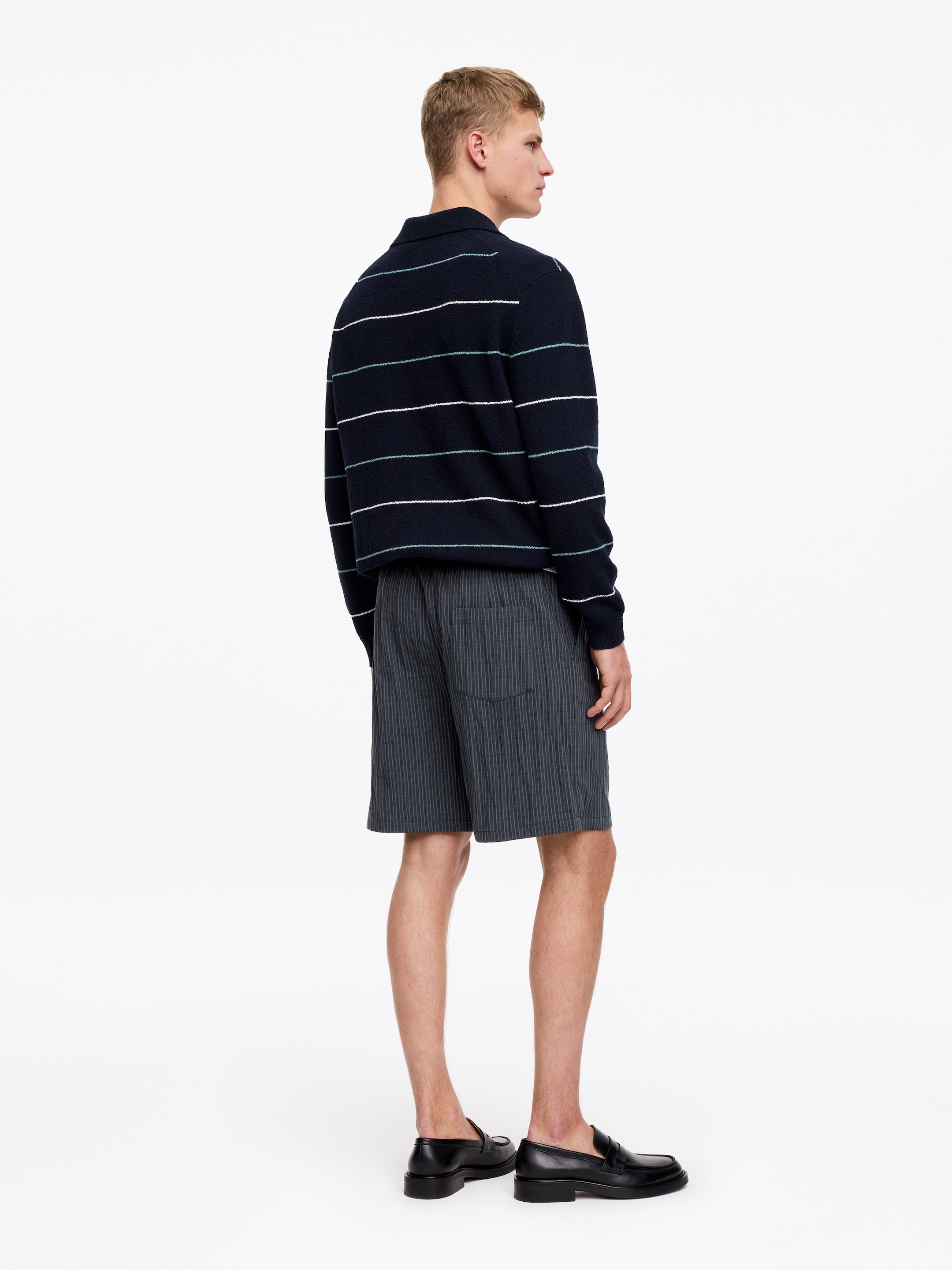 Short en coton mélangé - Bleu/Carreaux - Relaxed fit - Homme - StillMedia/Lookbook - 3