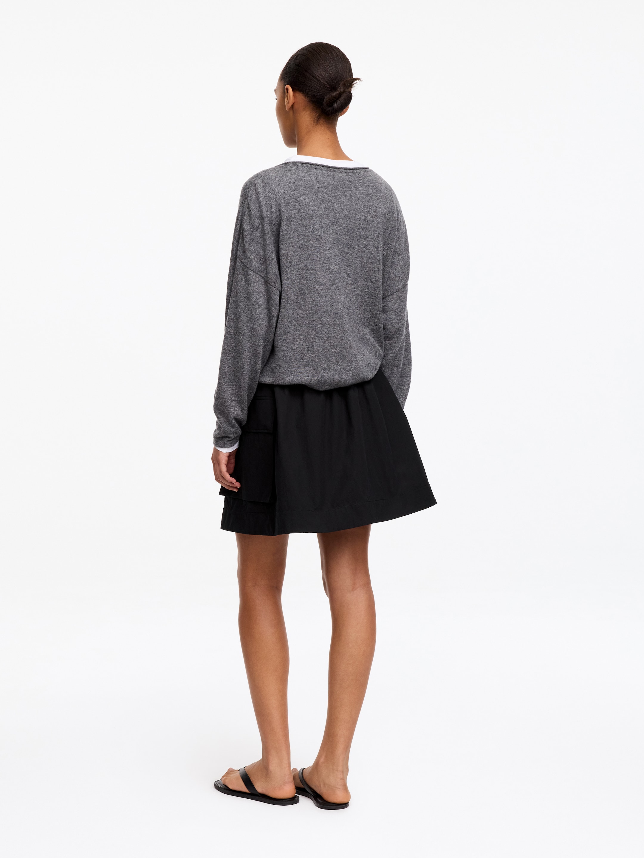 Pima Cotton Skirt - Black - Regular fit - Women - StillMedia/Lookbook - 4