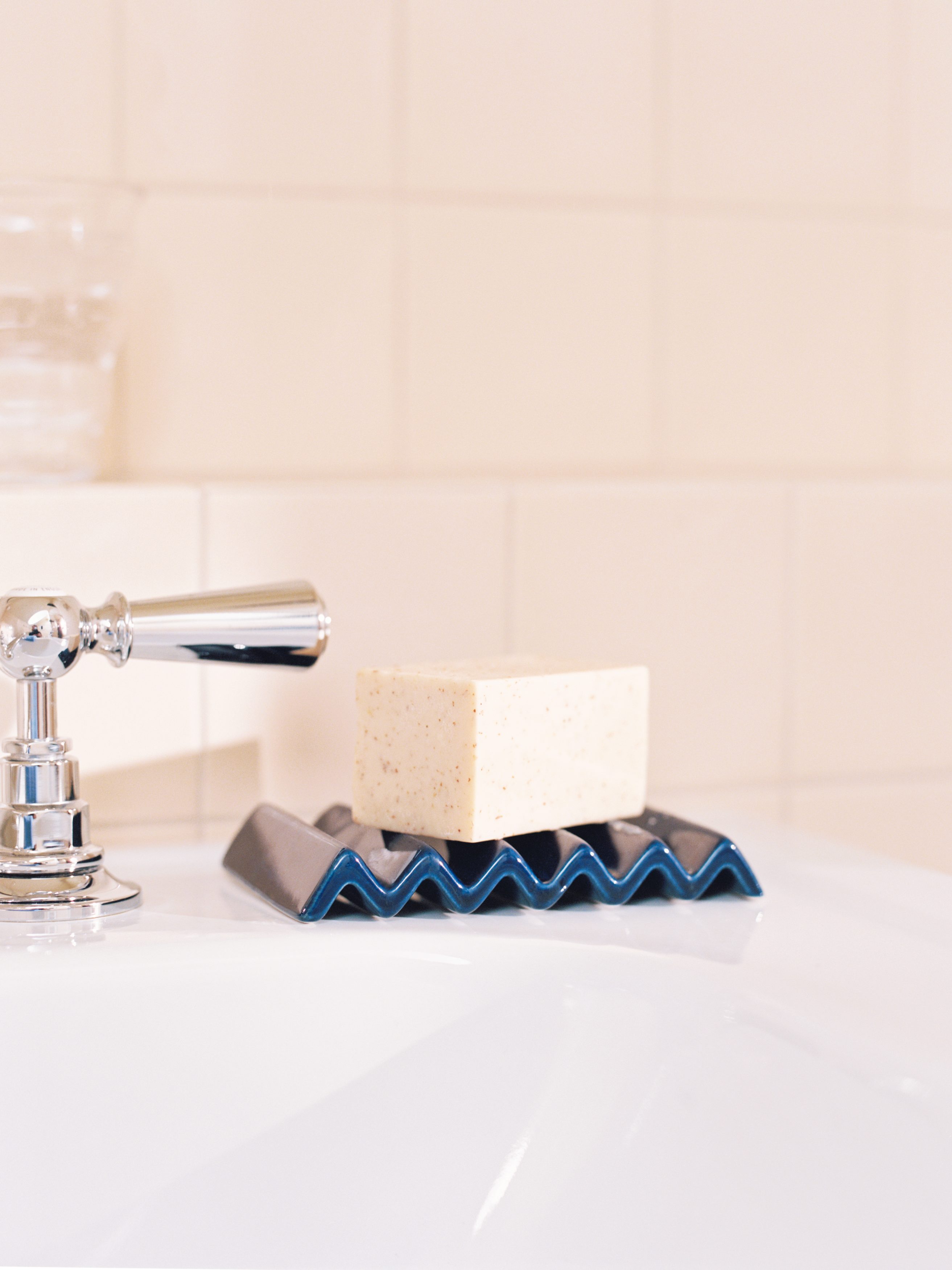 Zeepbakje van keramiek - Blauw/Wit/Groen