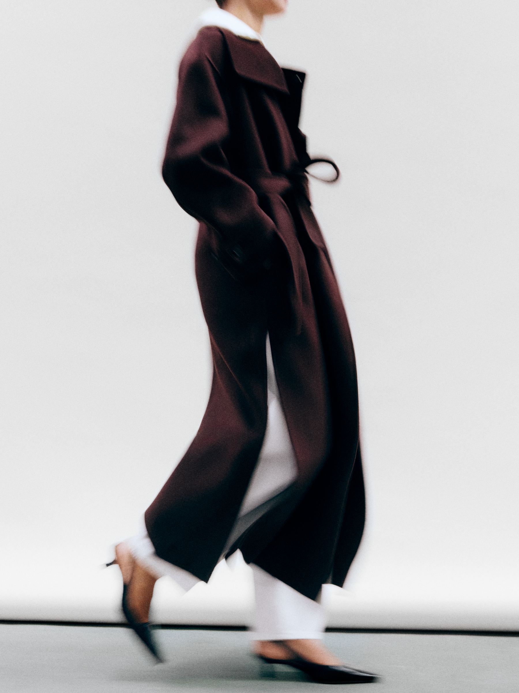 Wool-Blend Funnel-Neck Coat - Burgundy - Oversized - Women - StillMedia/Environmental - 1