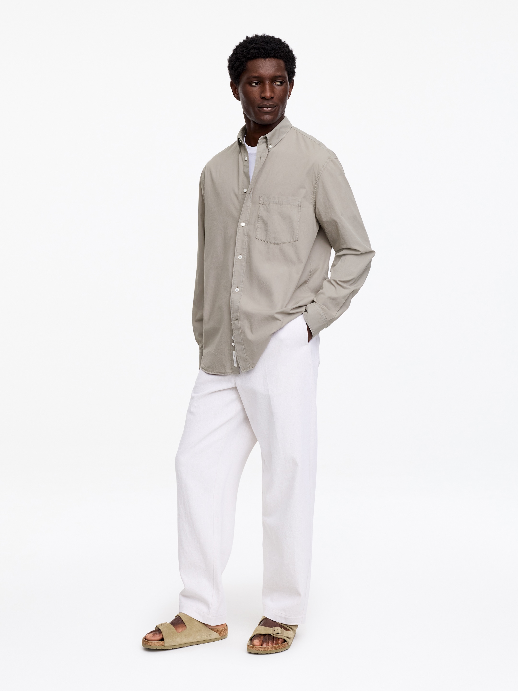 Relaxed Poplin Shirt - Grey - Relaxed fit - Men - StillMedia/Lookbook - 5