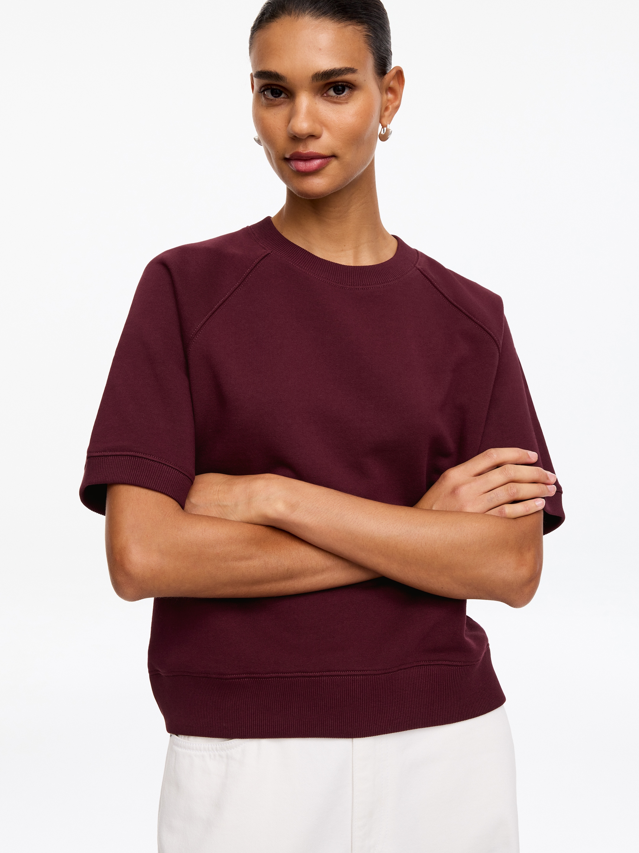 Bluza z tkaniny frotté - Ciemnoczerwony - Fason normalny - Women - StillMedia/Lookbook - 3