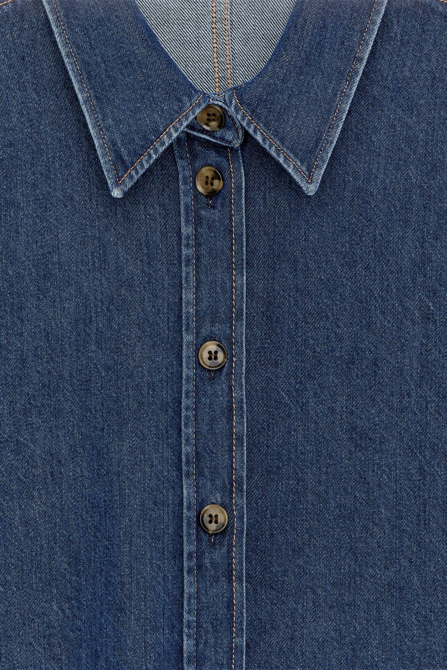 Gemodelleerd denim overhemd - Blauw - 2
