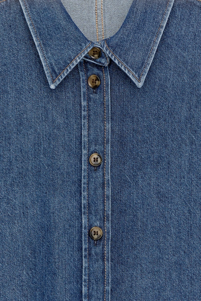 Vorgeformtes Jeanshemd-Blau - 3