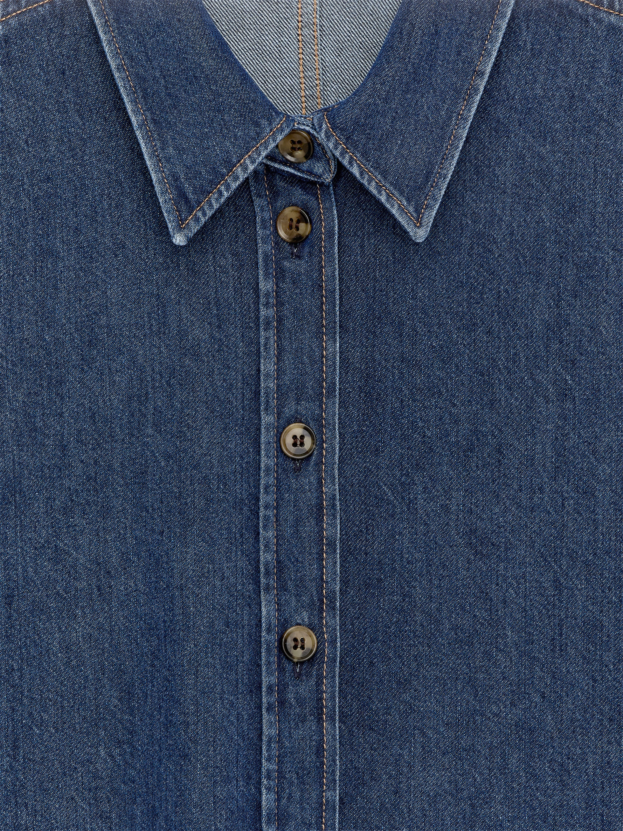 Sculpted Denim Shirt - Blue - Slim fit - Women - StillMedia/DescriptiveDetail - 1