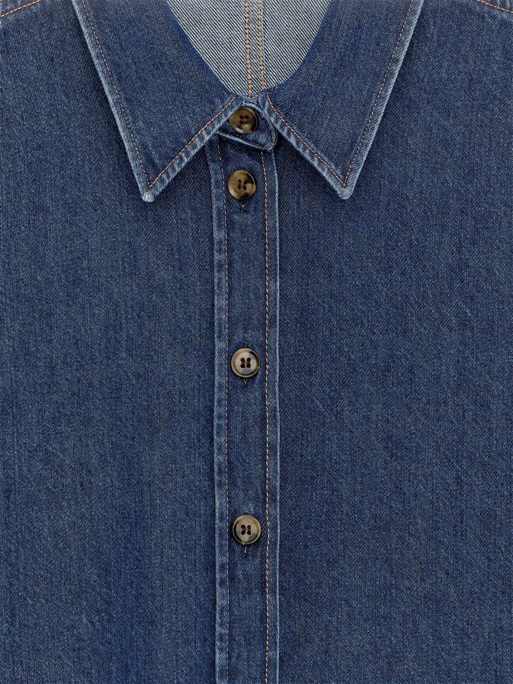 Sculpted Denim Shirt - Blue - Slim fit - Women - StillMedia/DescriptiveDetail - 1