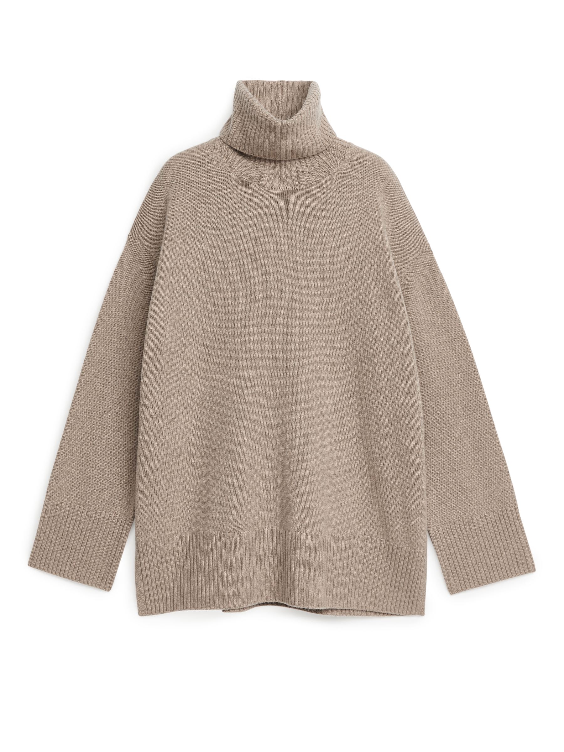 Oversized Cashmere Roll-Neck Jumper - Oat Melange - Oversized - Women - StillMedia/DescriptiveStillLife - 1