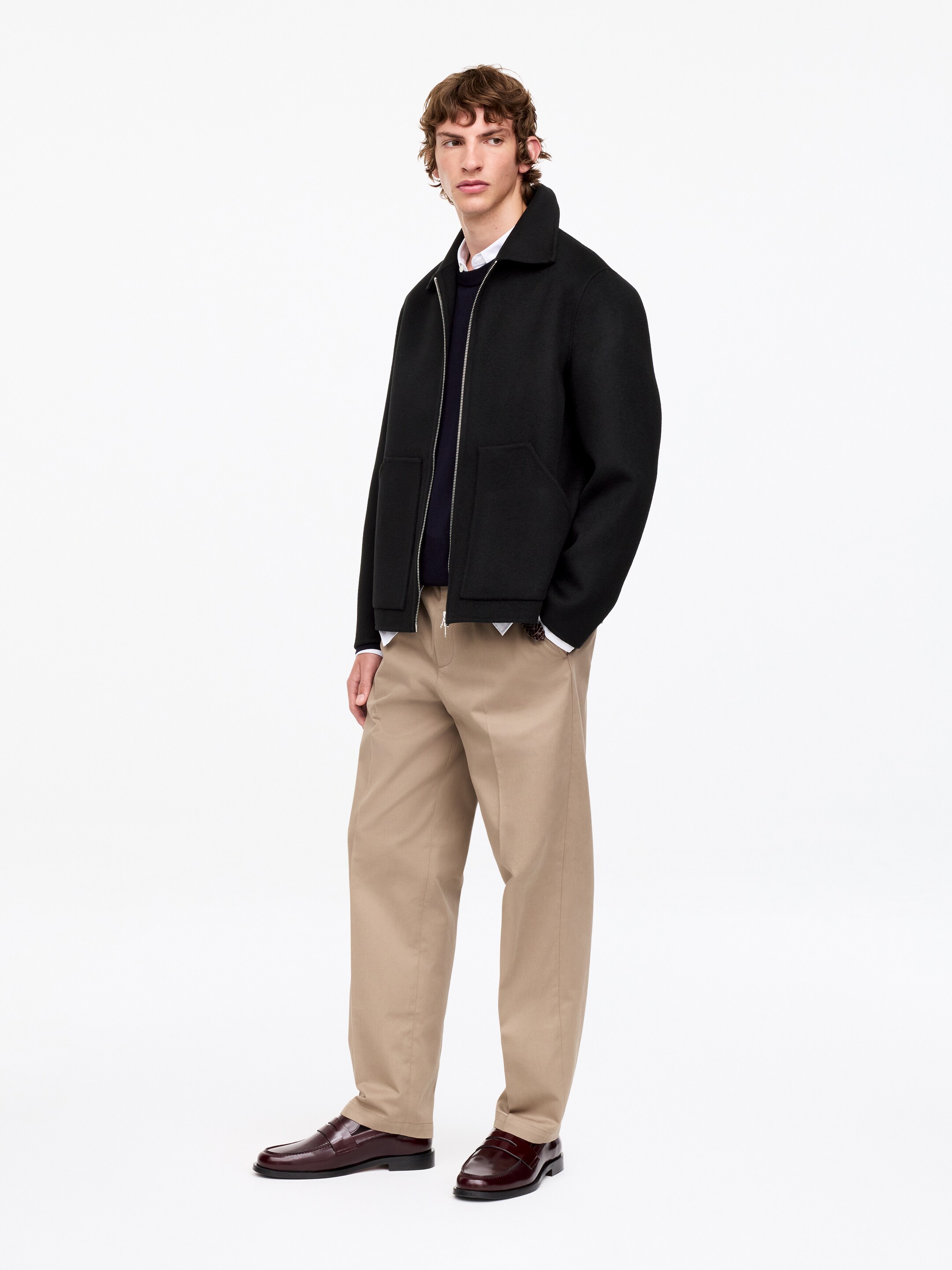 Double-Face Wool Blend Jacket - Black - Regular fit - Men - StillMedia/Lookbook - 5