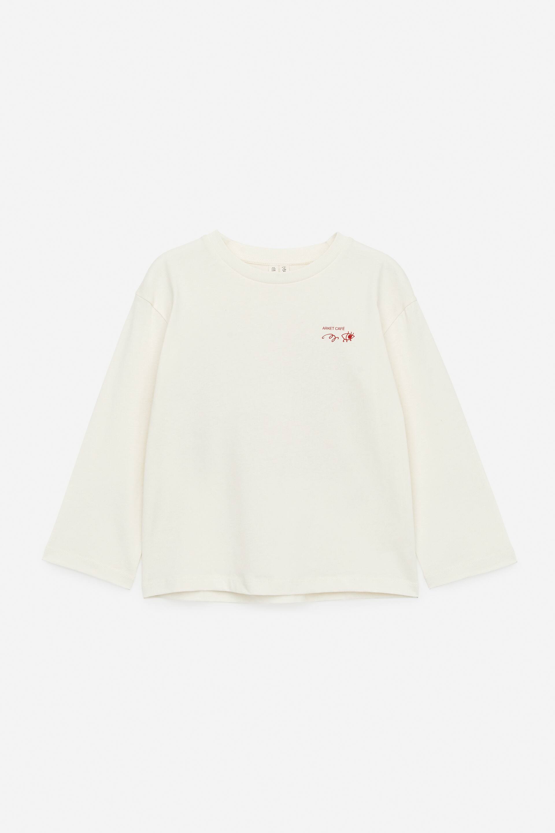 View larger image: ARKET CAFE Long-Sleeve T-Shirt - Off White/Red - Kids | H&M GB 1