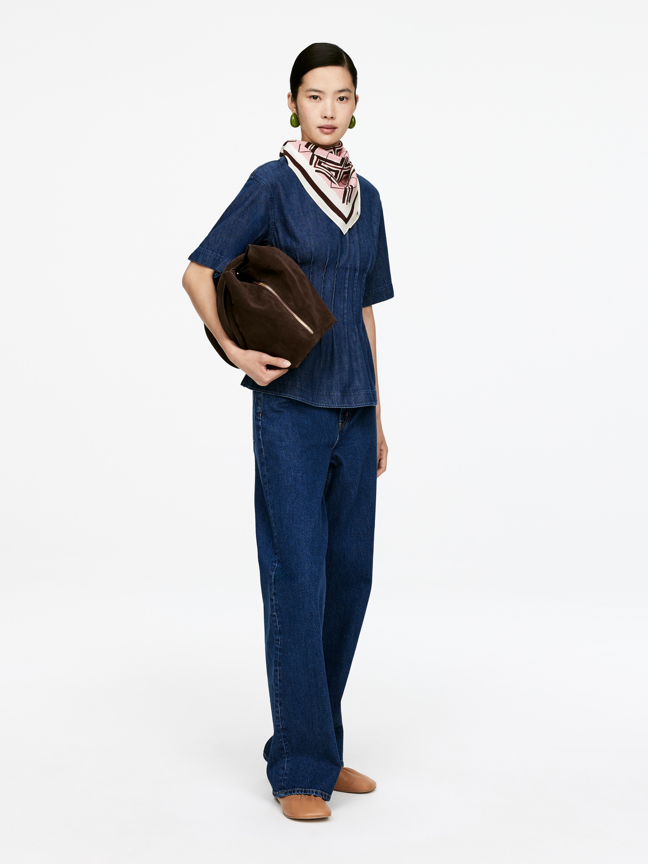 Agrandir l'image: Foulard en soie imprimé - Rose/marron - FEMME | H&M CH 1