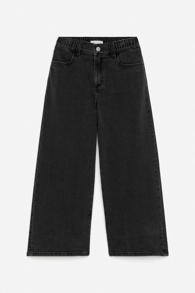 Wide Denim Trousers - Black/Light Blue/Light Green/Pink/Blue/Lilac - 1