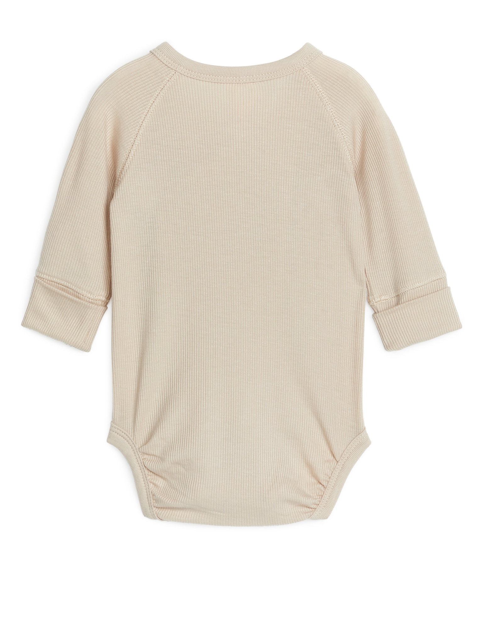 Body côtelé lisse pour nouveau-né - Beige/Bleu ciel - 4