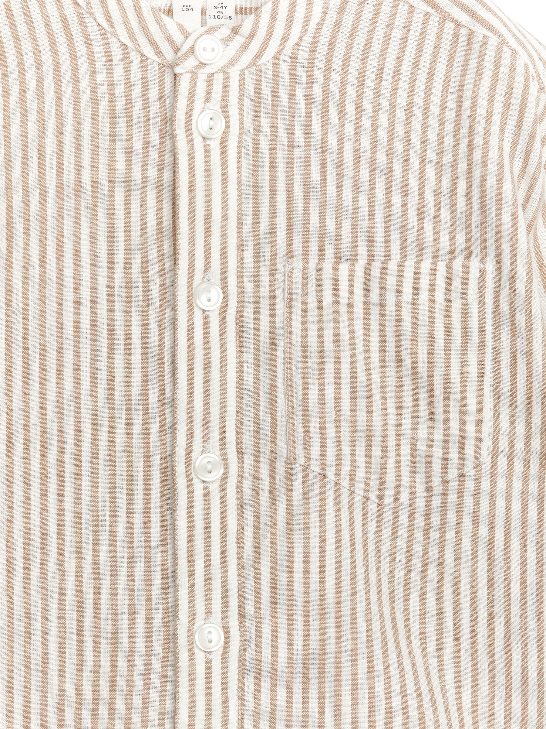 Henley Linen Shirt - Beige/Off White - Relaxed fit - Children - StillMedia/DescriptiveDetail - 3