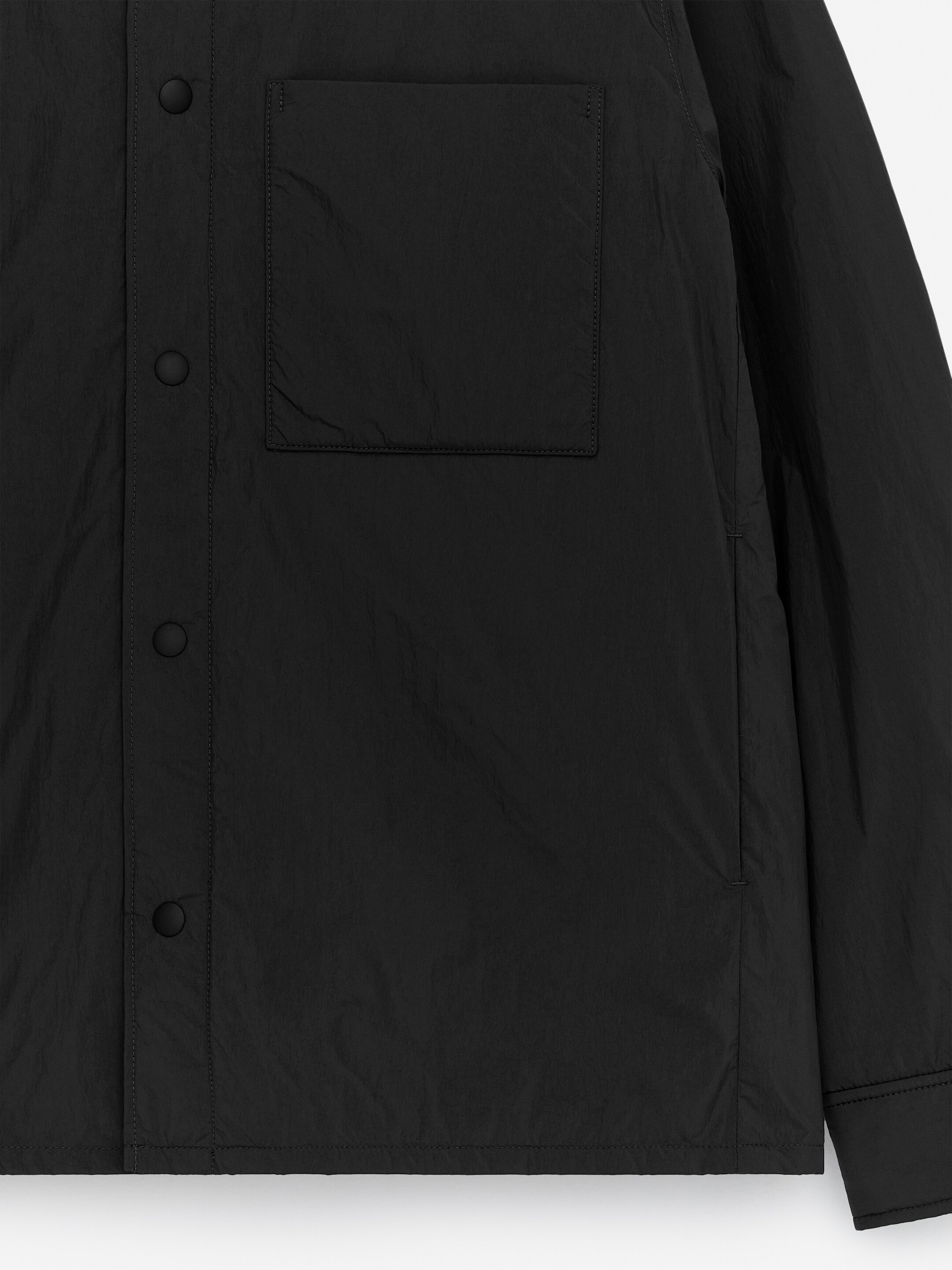 Visa större bild: Lätt vadderad overshirt - Svart - HERR | H&M SE 6