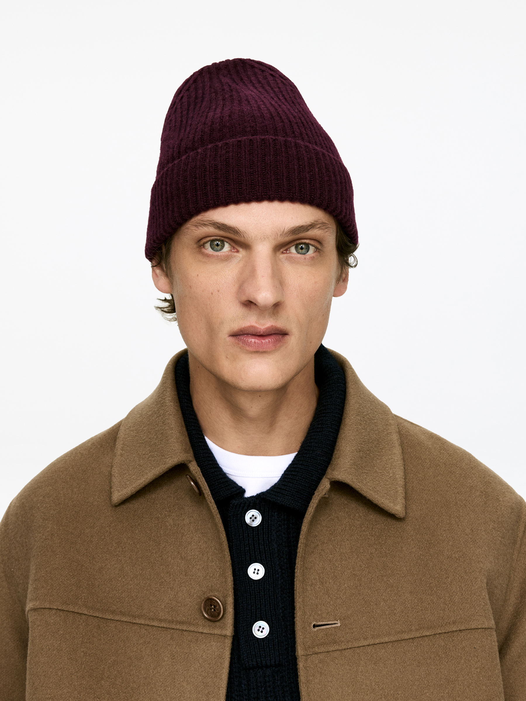 Wool Beanie - Burgundy - Men - StillMedia/Lookbook - 3