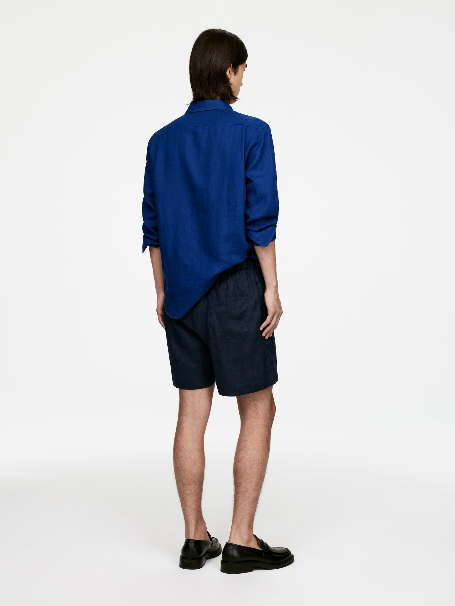 Short en lin - Bleu foncé/Noir/Beige/Vert - 5