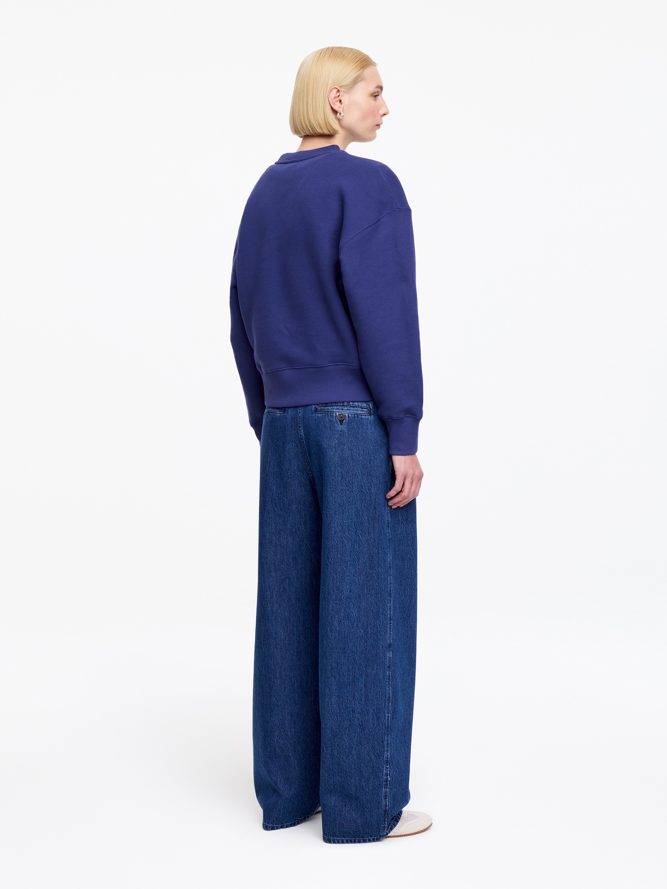Relaxed Terry Sweatshirt - Blue - Relaxed fit - Women - StillMedia/Lookbook - 2