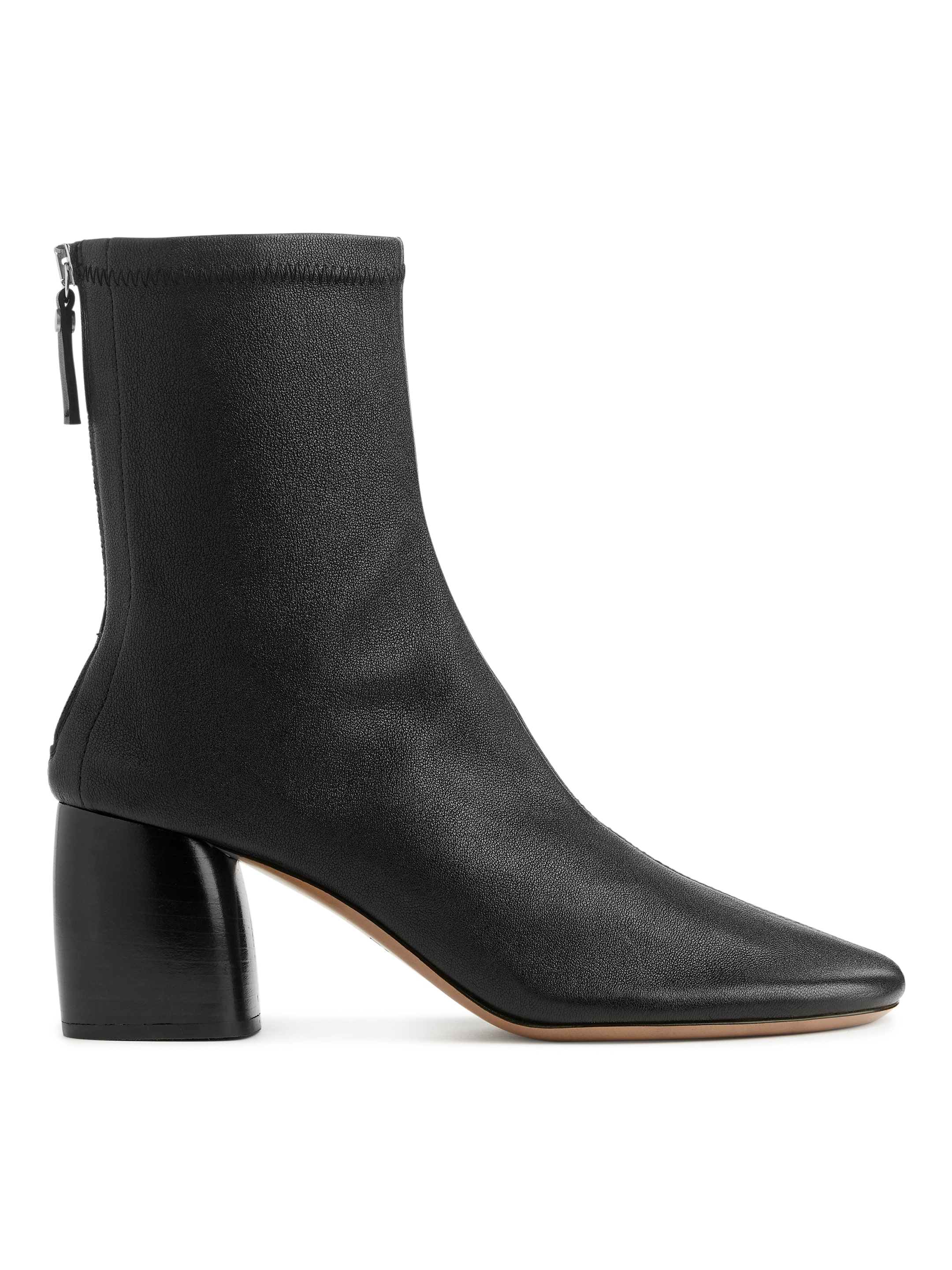 Stretch-Leather Sock Boots-#272628-7120