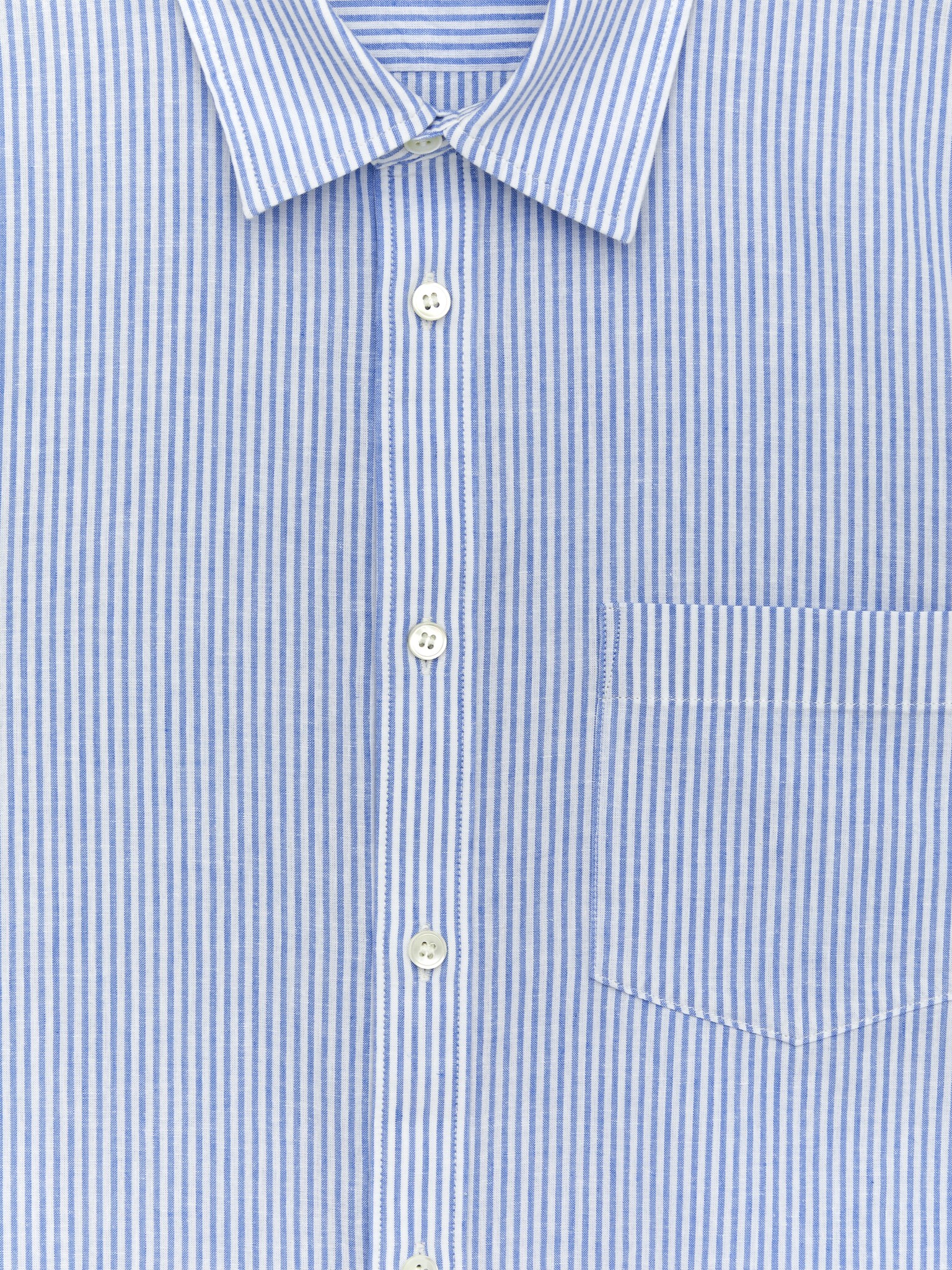 Chemise en coton et lin - Bleu/Blanc/Rouge/Blanc - 5