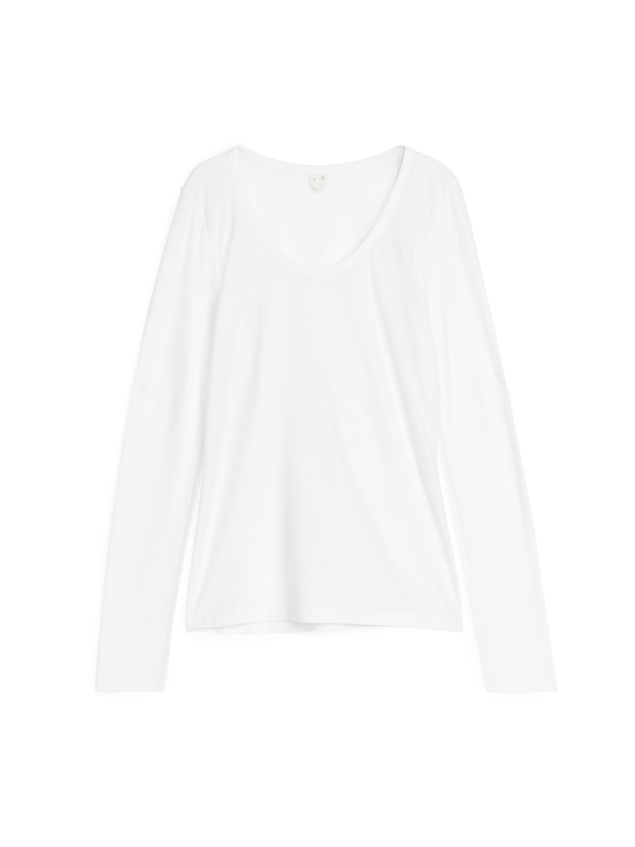 Scoop-Neck Top - White - Slim fit - Women - StillMedia/DescriptiveStillLife - 1