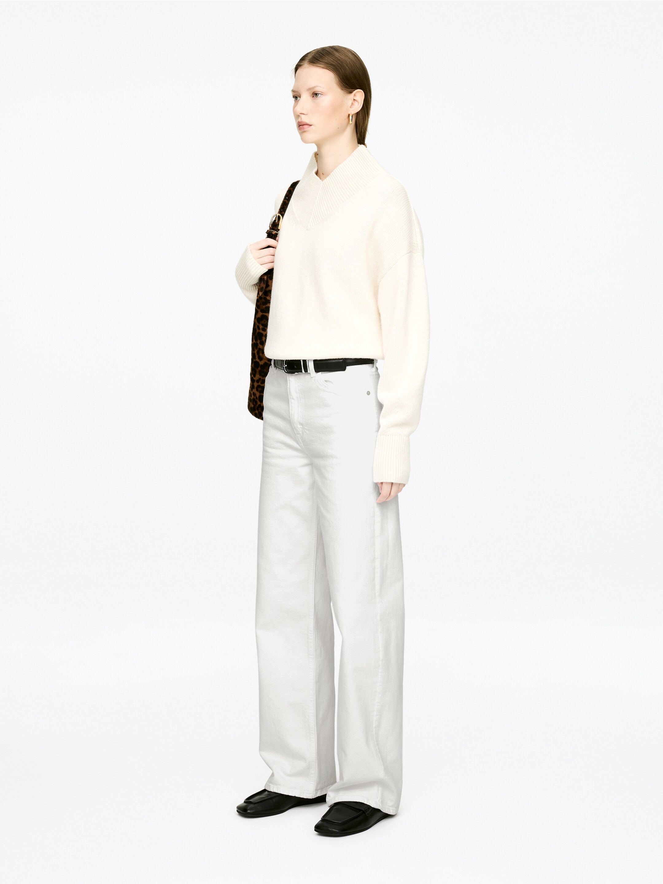 Zobacz większy obraz: Jeansy flared LUPINE - Biały - ONA | H&M PL 4