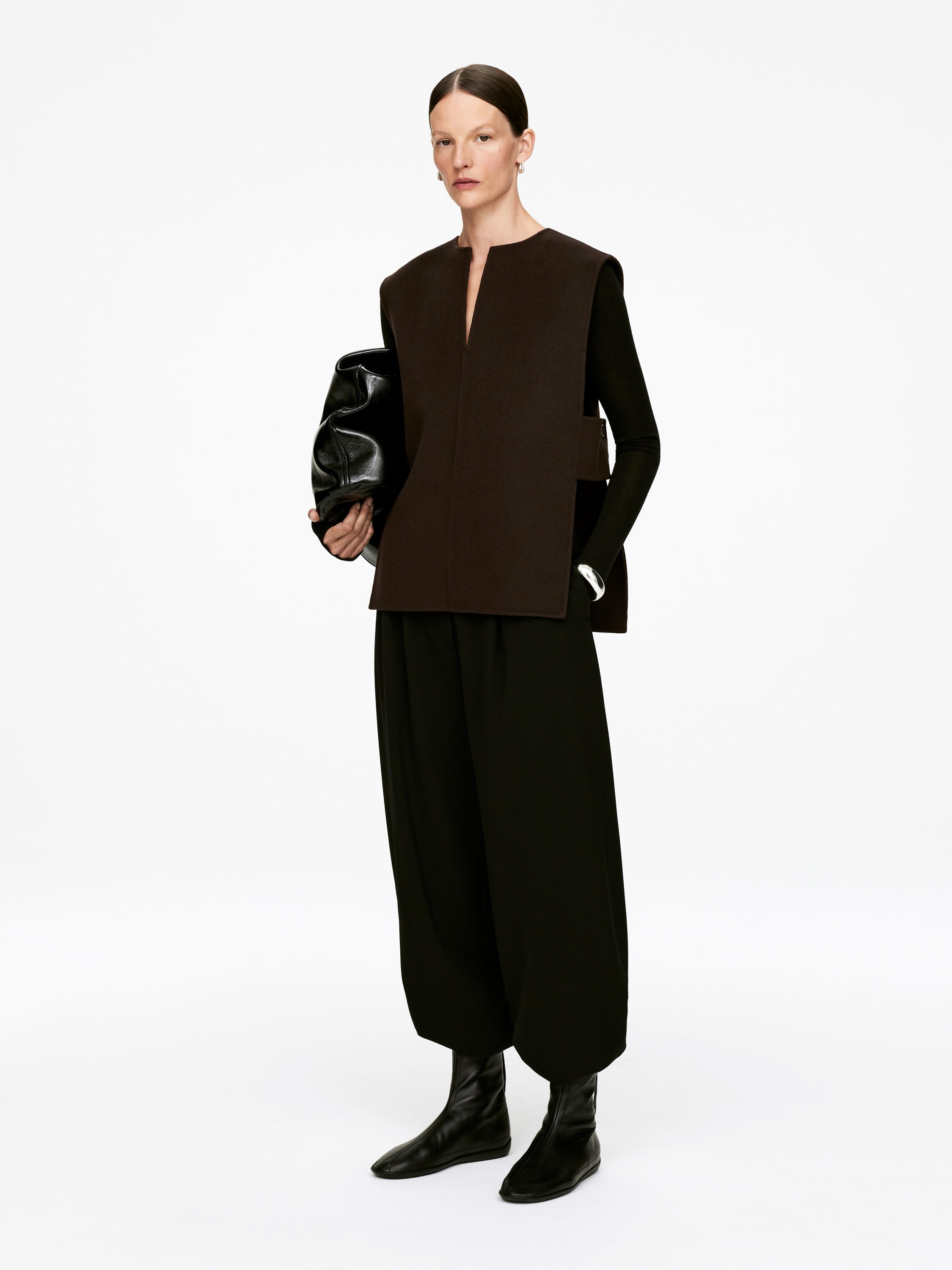 Doublé Wool-Blend Vest - Dark Brown - Slim fit - Women - StillMedia/Lookbook - 6