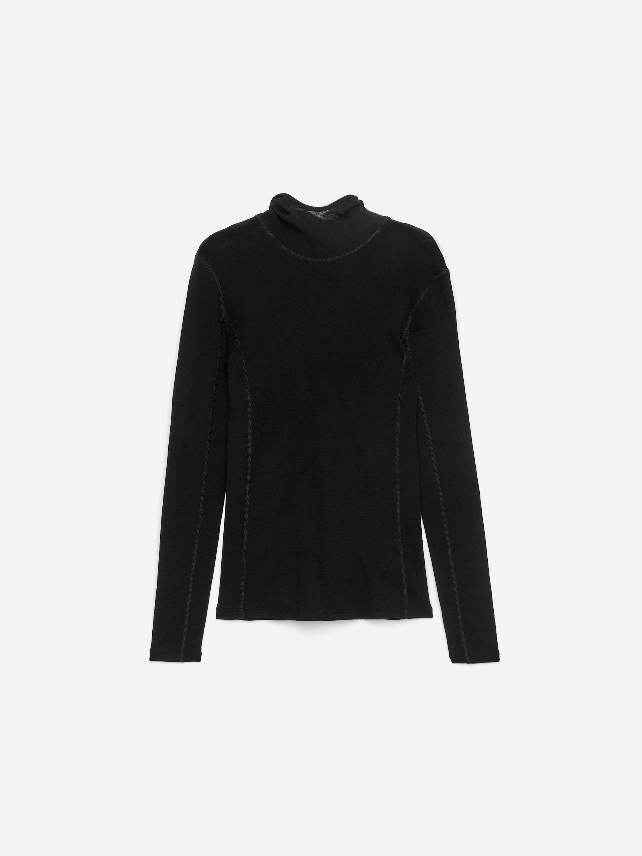 Maglione in lana con cappuccio - Nero/Rosso