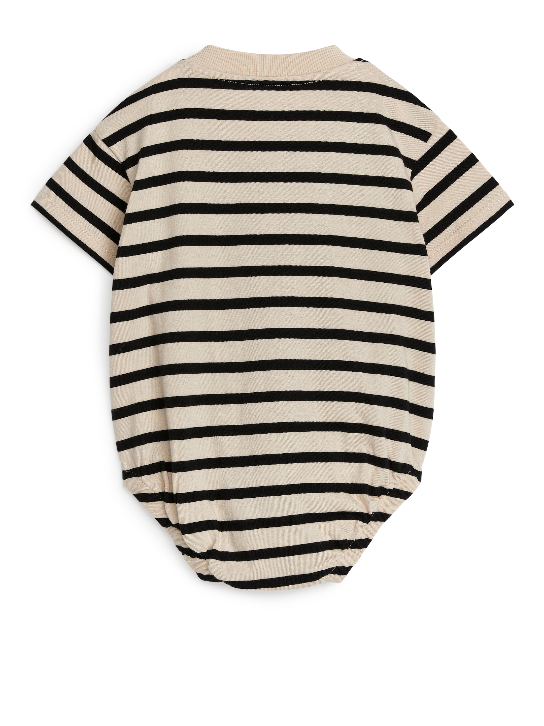 Short-Sleeved Jersey Romper - Czarny/beżowy - Wąski fason - Children - StillMedia/DescriptiveStillLife - 1