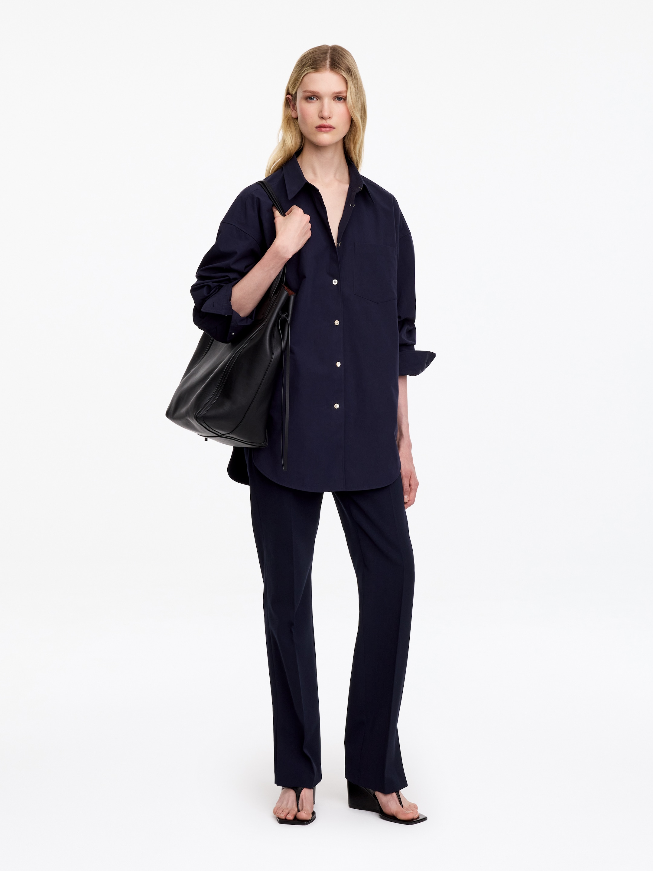 Schmale, elegante Hose - Dunkelblau - Slim Fit - women - StillMedia/Lookbook - 5