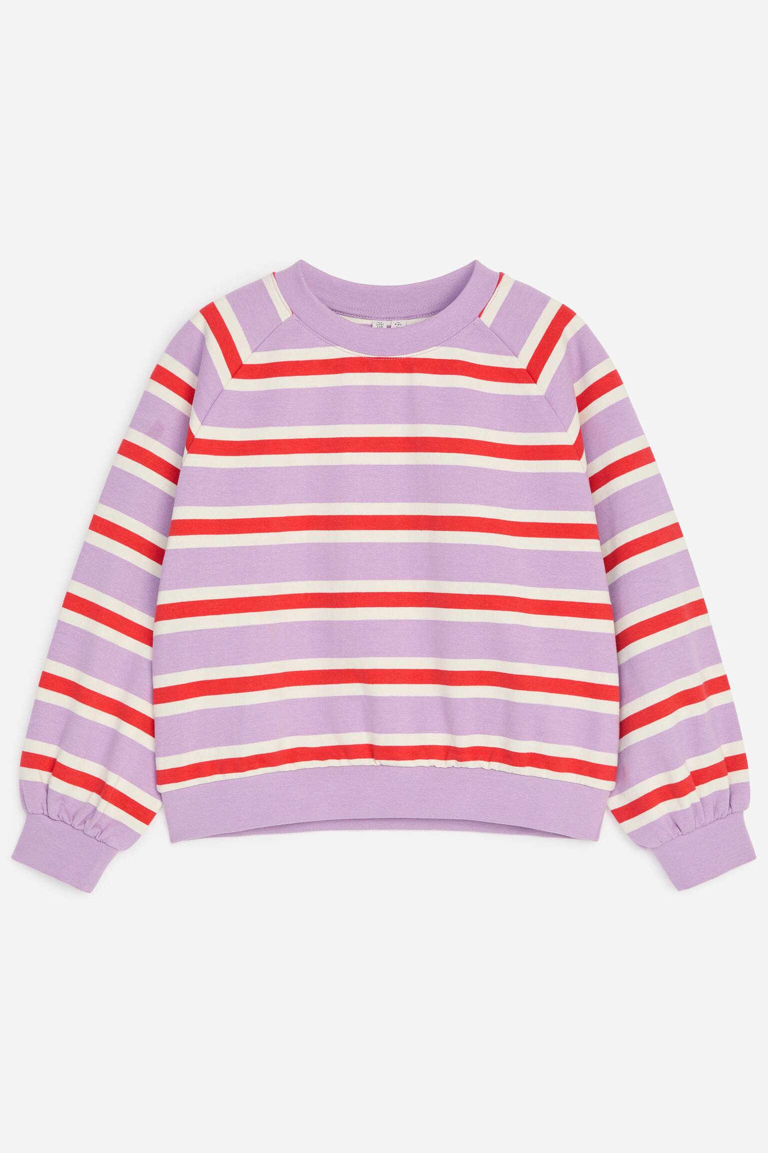 ÎÎ½Î± ÏÎ±ÏÎ´Ï, ÎµÎ»Î±ÏÏÏÏ oversized ÏÎ¿ÏÏÎµÏ ÎµÎ¯Î½Î±Î¹ ÏÎ¿ÏÎ¿Î¸ÎµÏÎ·Î¼Î­Î½Î¿ ÎµÏÎ¯ÏÎµÎ´Î± ÏÎµ Î¼ÏÏÎ¿ÏÏÎ¹Î½Î® ÏÏÎ·, Î¼Îµ Î¿ÏÎ¹Î¶ÏÎ½ÏÎ¹ÎµÏ ÏÎ¯Î³ÎµÏ ÏÎµ Î»Î¹Î»Î¬, ÎºÏÎºÎºÎ¹Î½Î¿ ÎºÎ±Î¹ ÎºÏÎµÎ¼. Î¤Î¿ ÏÏÎ­Î´Î¹Î¿ Î±Î½Î±Î´ÎµÎ¹ÎºÎ½ÏÎµÎ¹ raglan Î¼Î±Î½Î¯ÎºÎ¹Î±, ÏÎ¹Î¼Ï ÏÏÏÎ¿Î³Î³ÏÎ»Î® Î»Î±Î¹Î¼ÏÎºÎ¿ÏÎ· ÎºÎ±Î¹ ÏÎ¹Î¼Ï ÏÎµÎ»ÎµÎ¹ÏÎ¼Î±ÏÎ± ÏÏÎ¿ ÏÎµÎ»ÎµÎ¯ÏÎ¼Î± ÎºÎ±Î¹ ÏÏÎ¹Ï Î¼Î±Î½ÏÎ­ÏÎµÏ.
