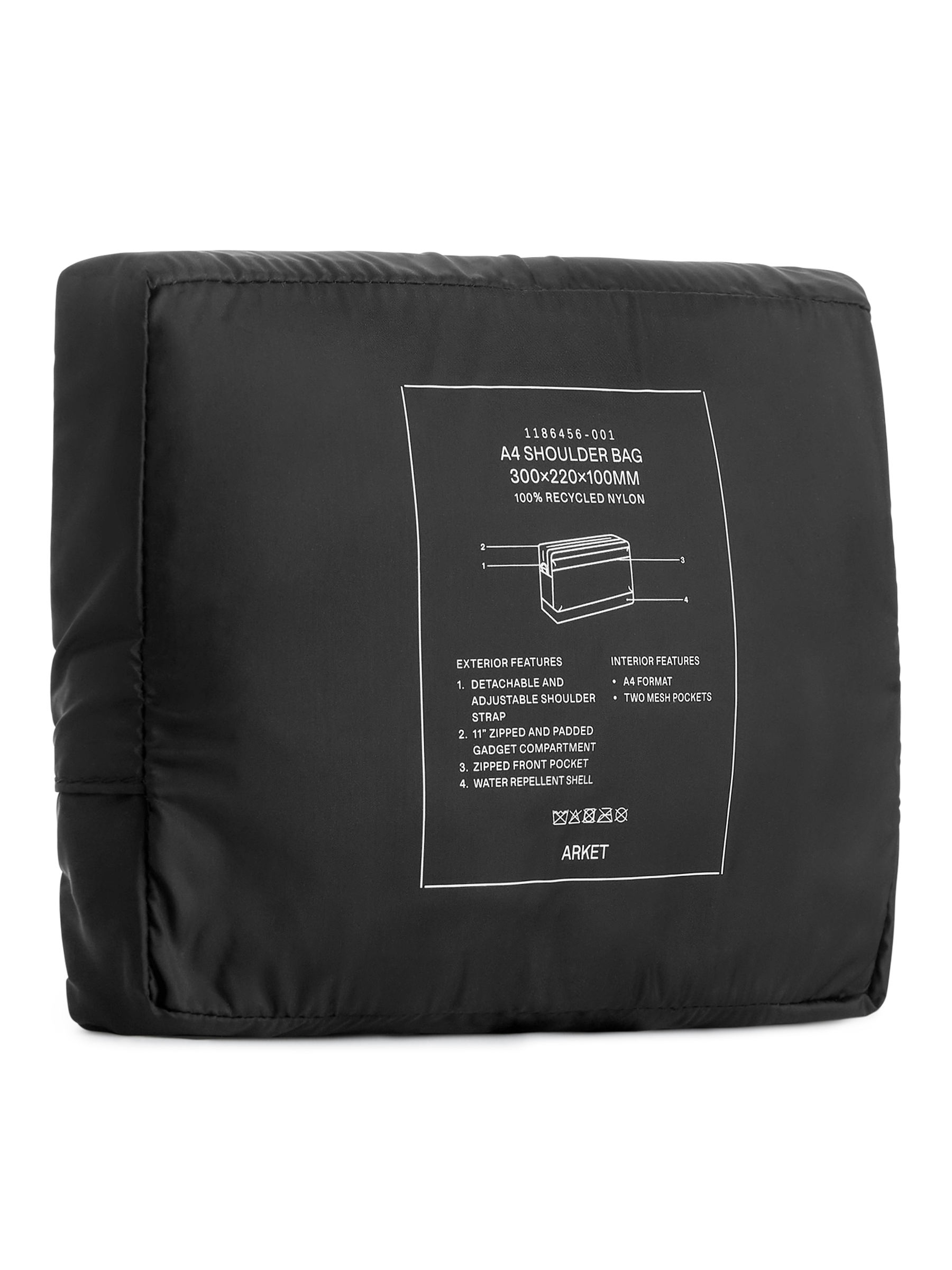 Axelremsväska i nylon, A4 - Svart - Travel - StillMedia/DescriptiveStillLife - 6