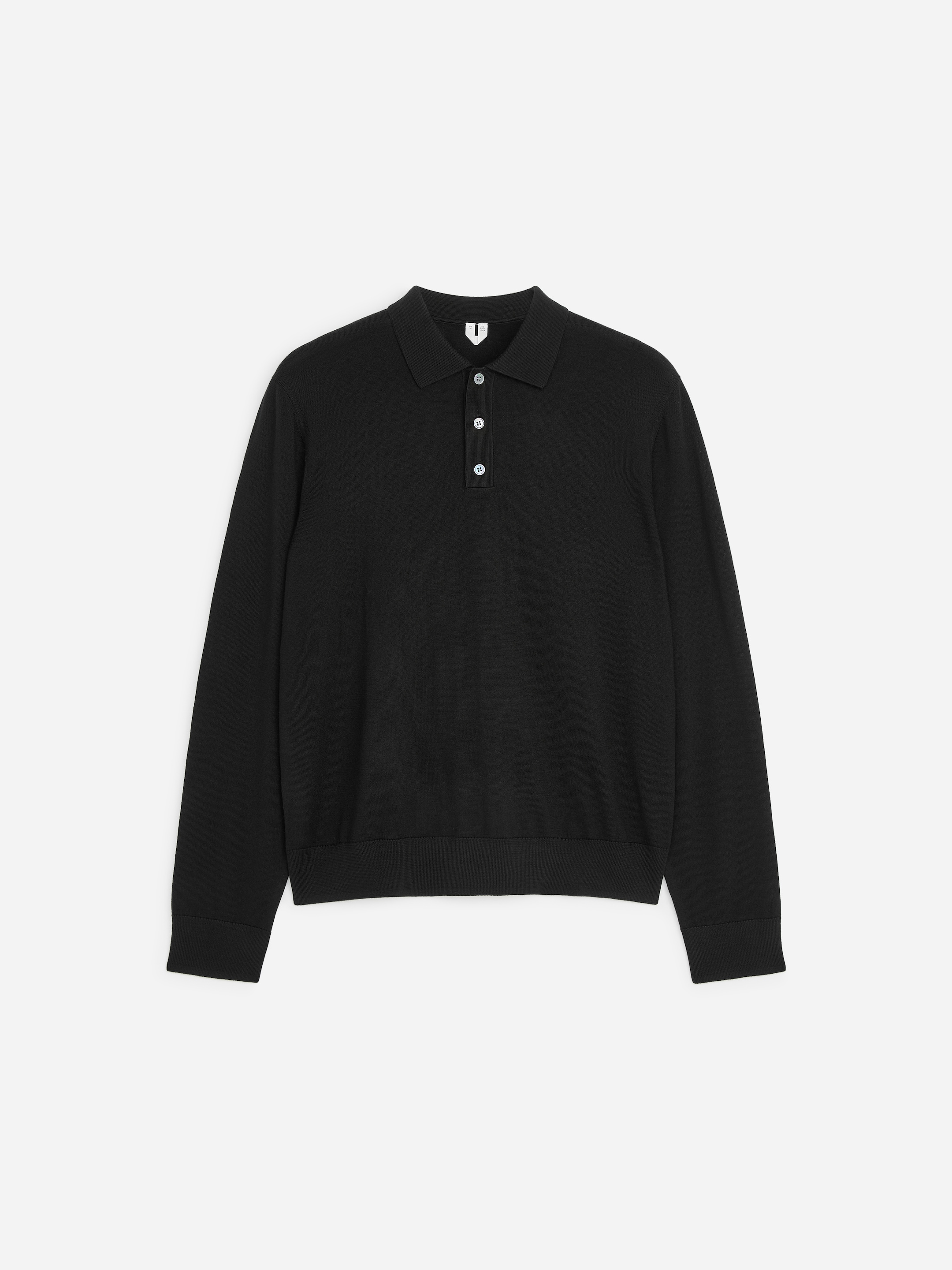 Merino Polo Jumper - Black - Regular fit - men - StillMedia/DescriptiveStillLife - 1