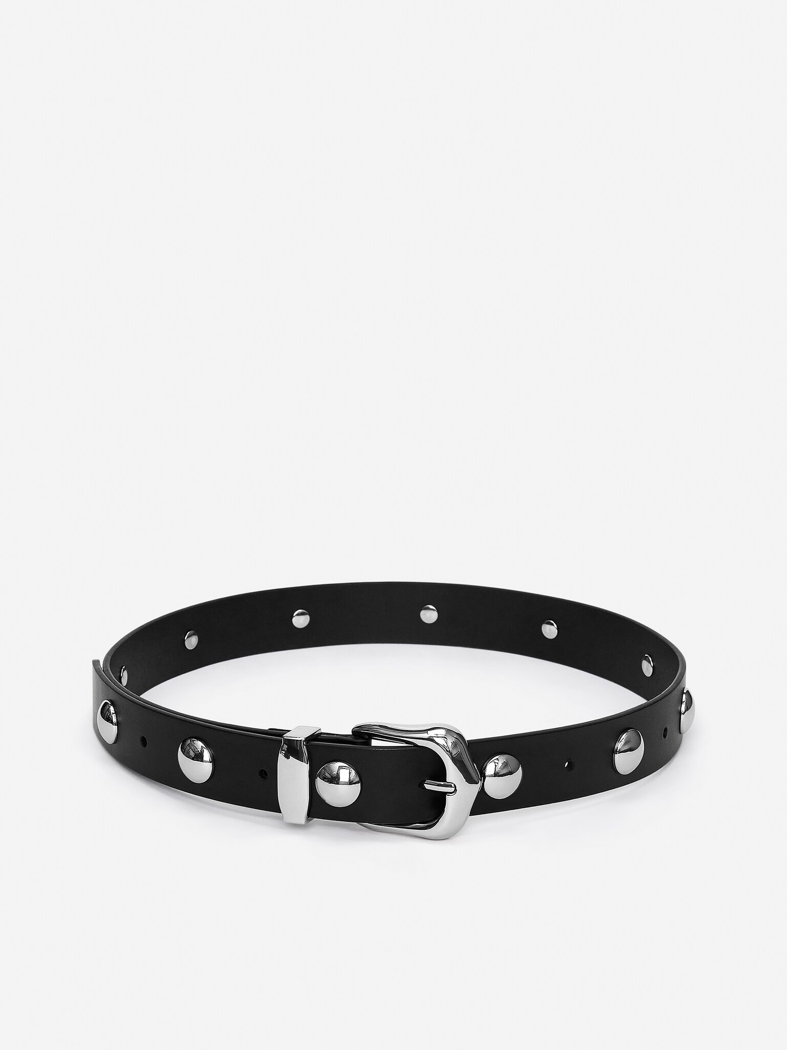 Ceinture en cuir cloutée - Noir - 2